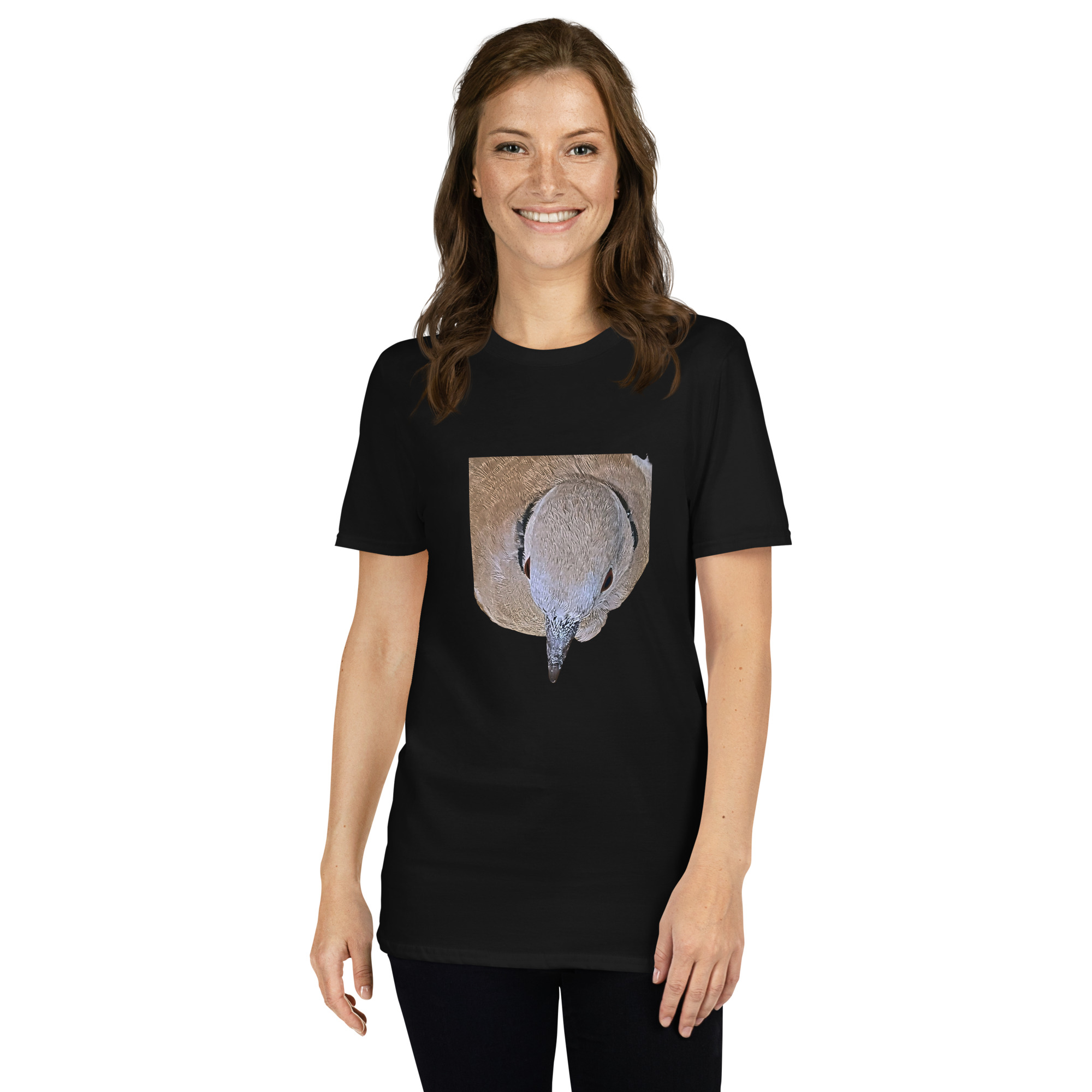 Collared Dove printed on Women's Softstyle T-Shirt - Image 2