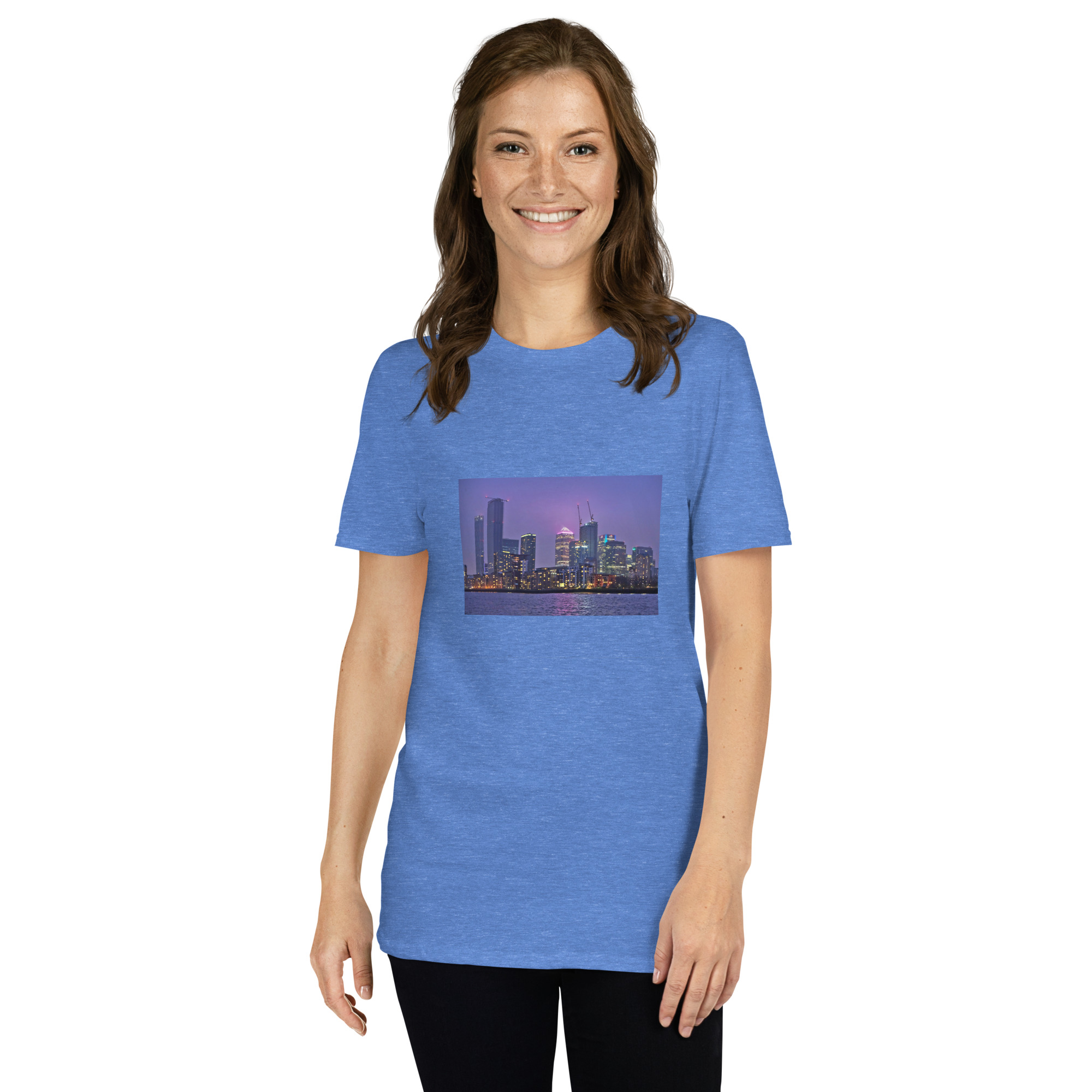 Canary Wharf Nightscape printed on Women's Softstyle T-Shirt - Image 8