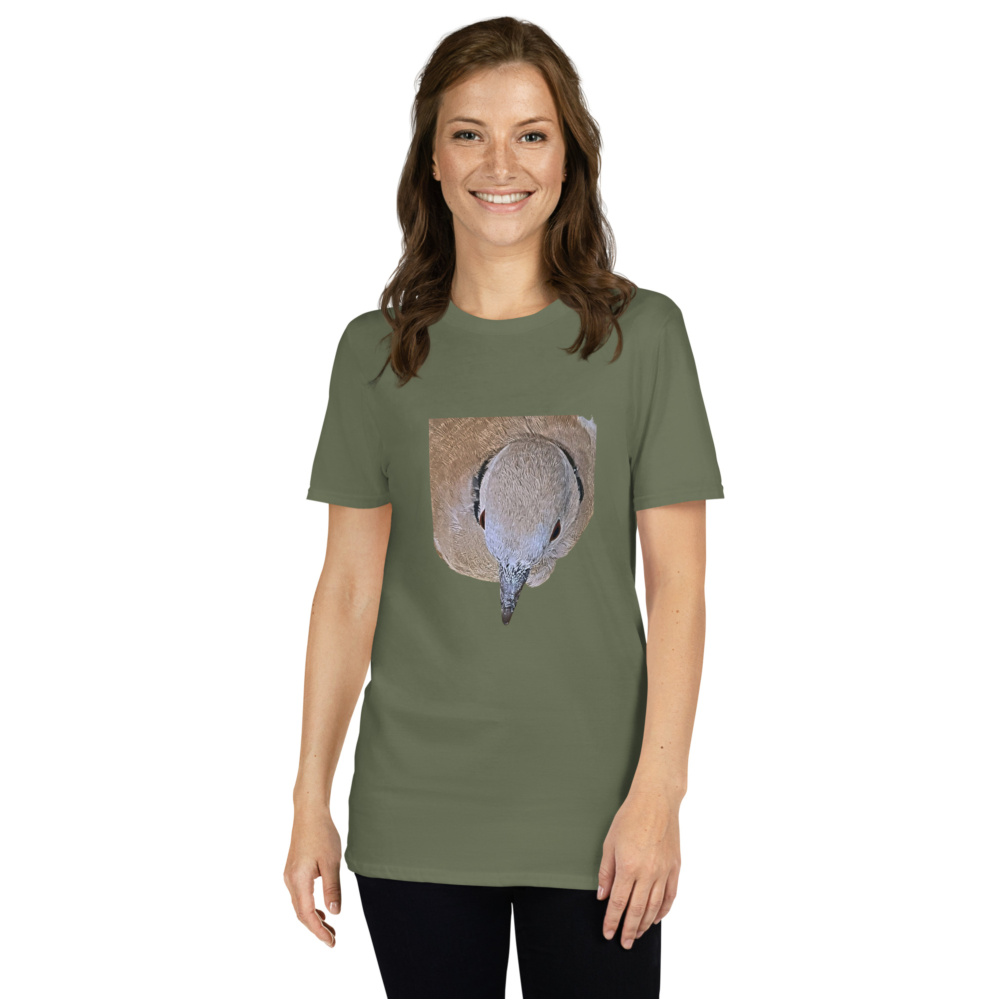 Collared Dove printed on Women's Softstyle T-Shirt - Image 7
