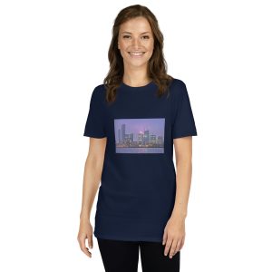 Canary Wharf Nightscape printed on Women's Softstyle T-Shirt