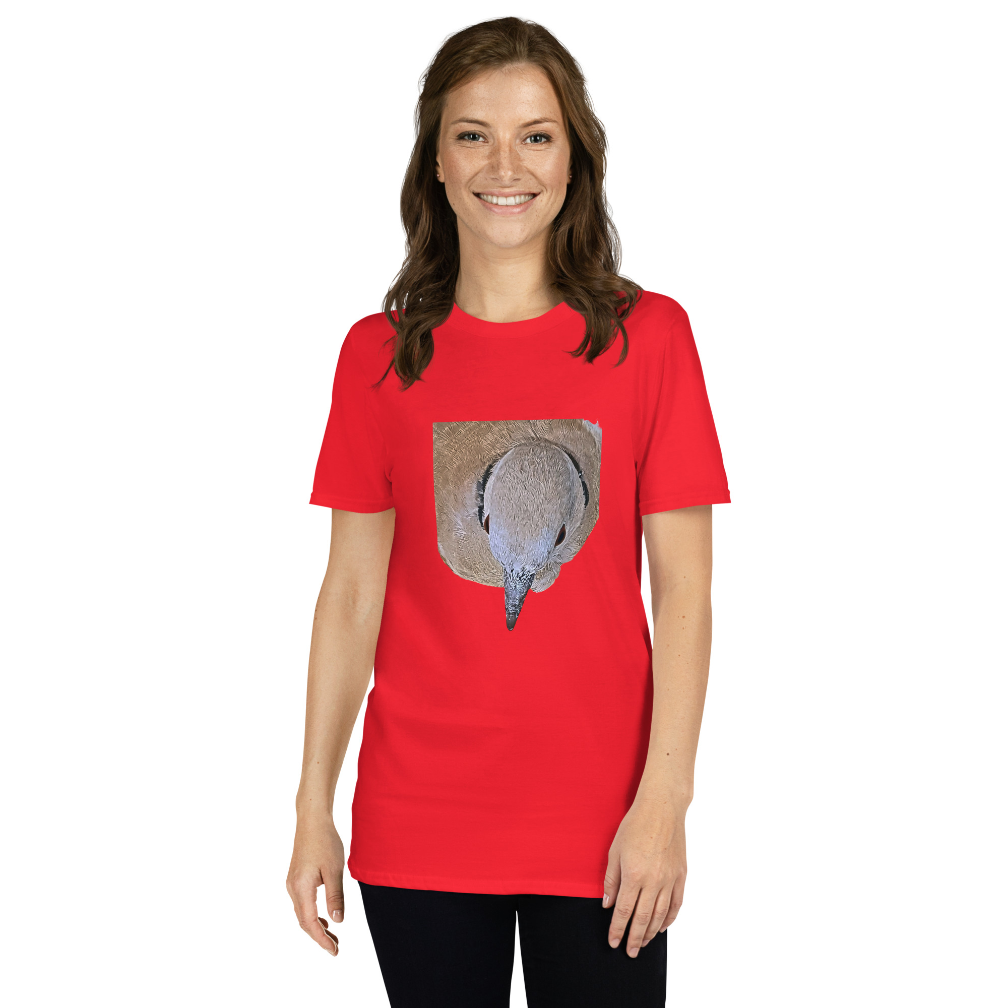 Collared Dove printed on Women's Softstyle T-Shirt - Image 5