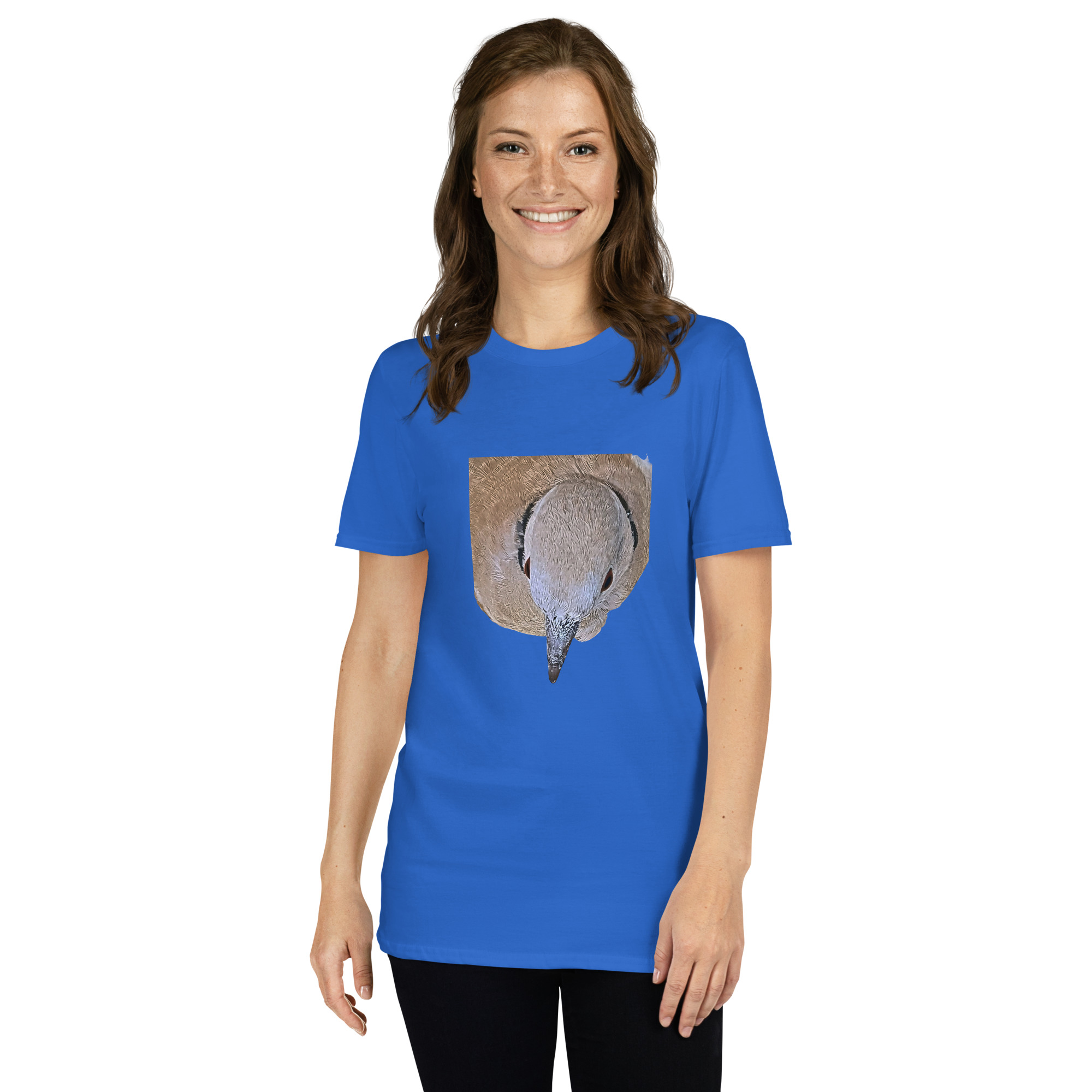 Collared Dove printed on Women's Softstyle T-Shirt - Image 6