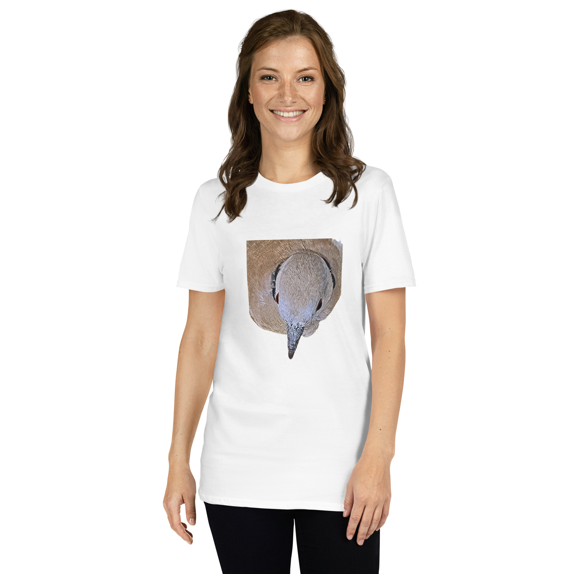 Collared Dove printed on Women's Softstyle T-Shirt - Image 12