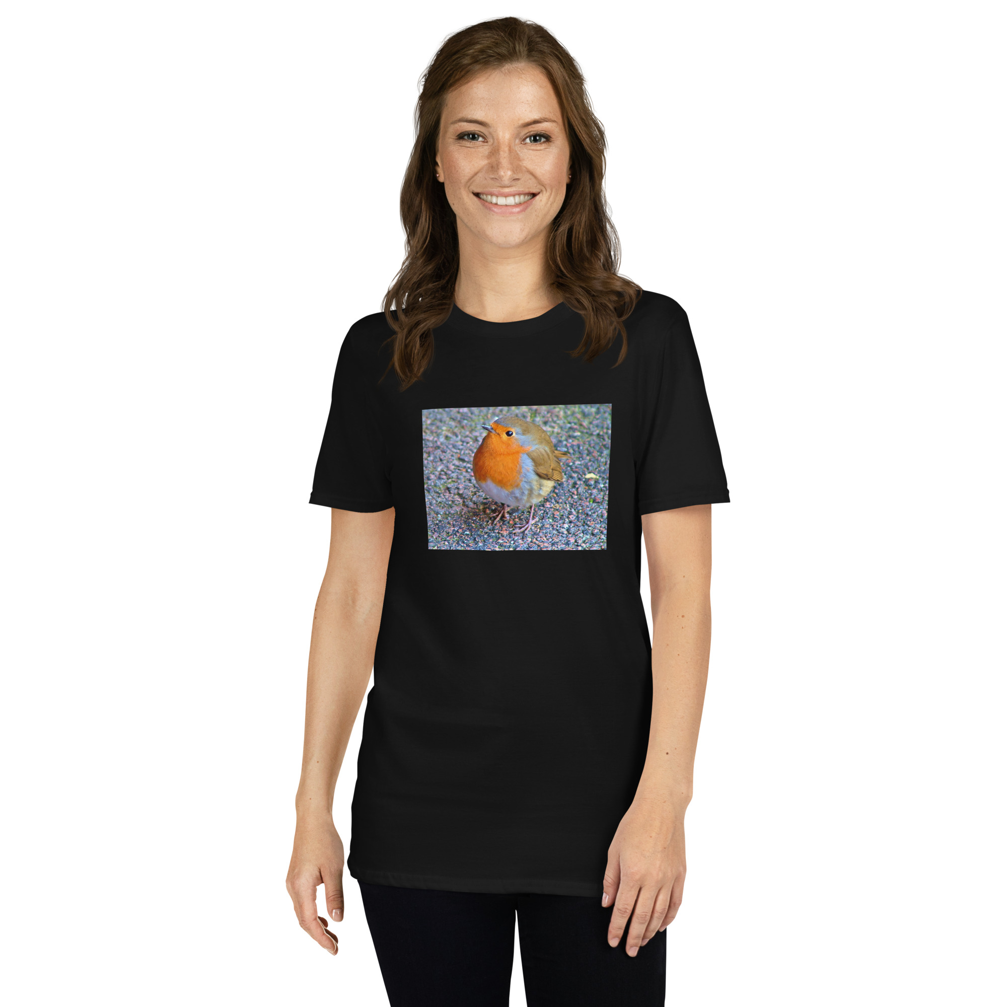 Robin printed on Women's Softstyle T-Shirt - Image 2