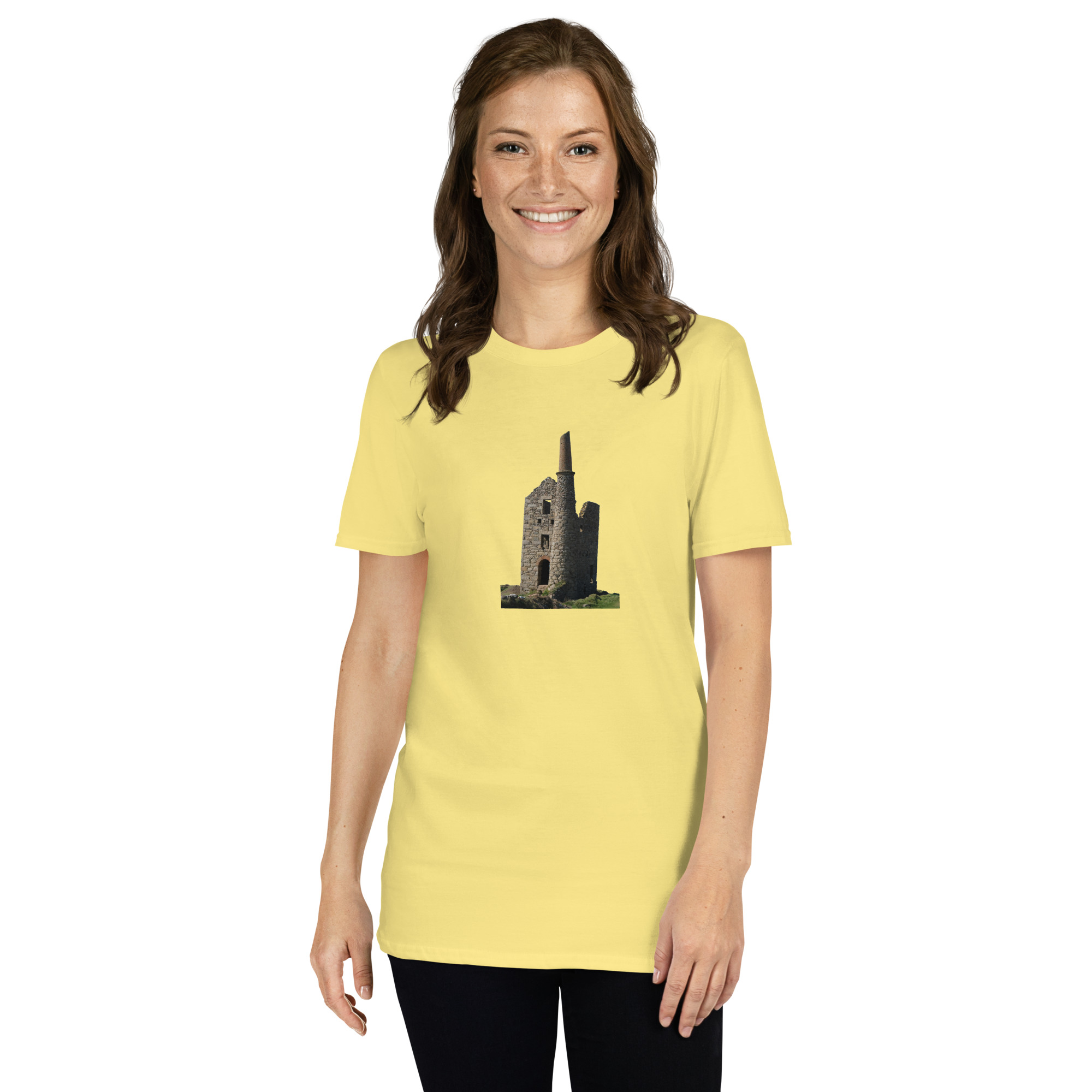 Cornish Engine House as featured in the BBC drama series Poldark printed on Women's Softstyle T-Shirt - Image 11
