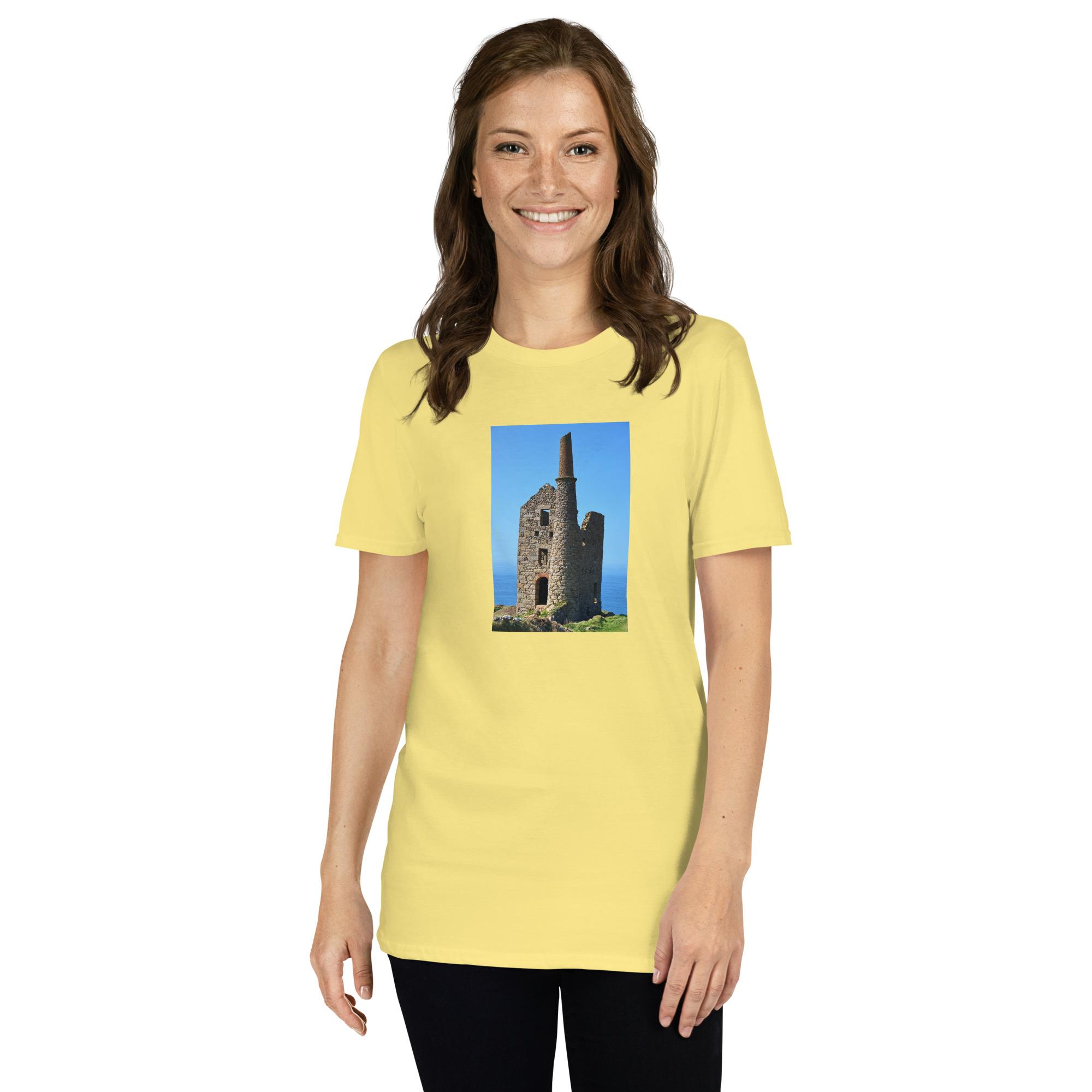 Cornish Engine House as featured in the BBC drama series Poldark printed on Women's Softstyle T-Shirt - Image 11