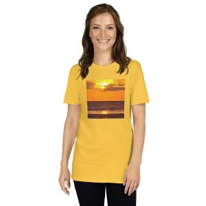 Gwithian Beach Sunset printed on Women's Softstyle T-Shirt