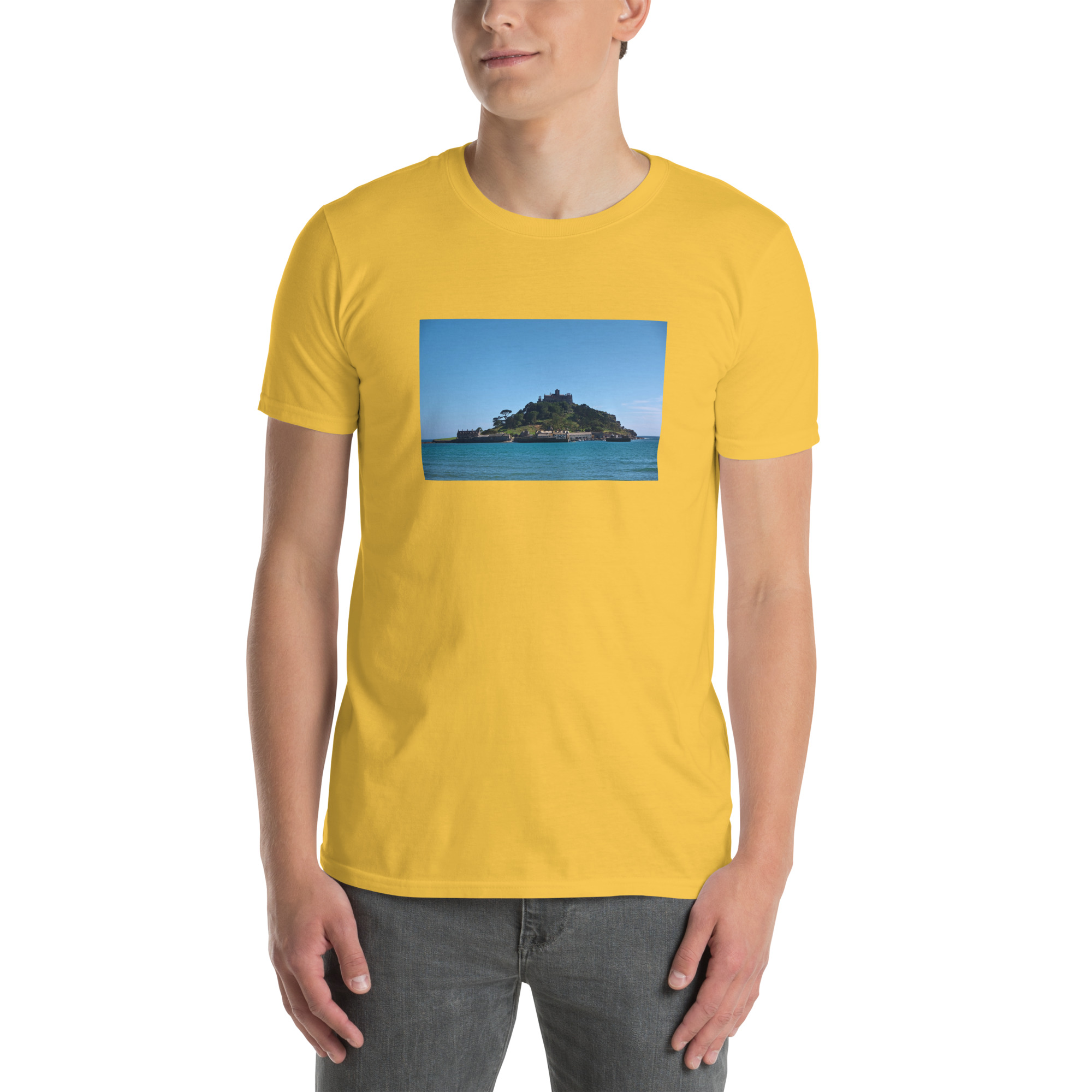 St Michael’s Mount, Marazion, Cornwall printed on Unisex Softstyle T-Shirt - Image 9