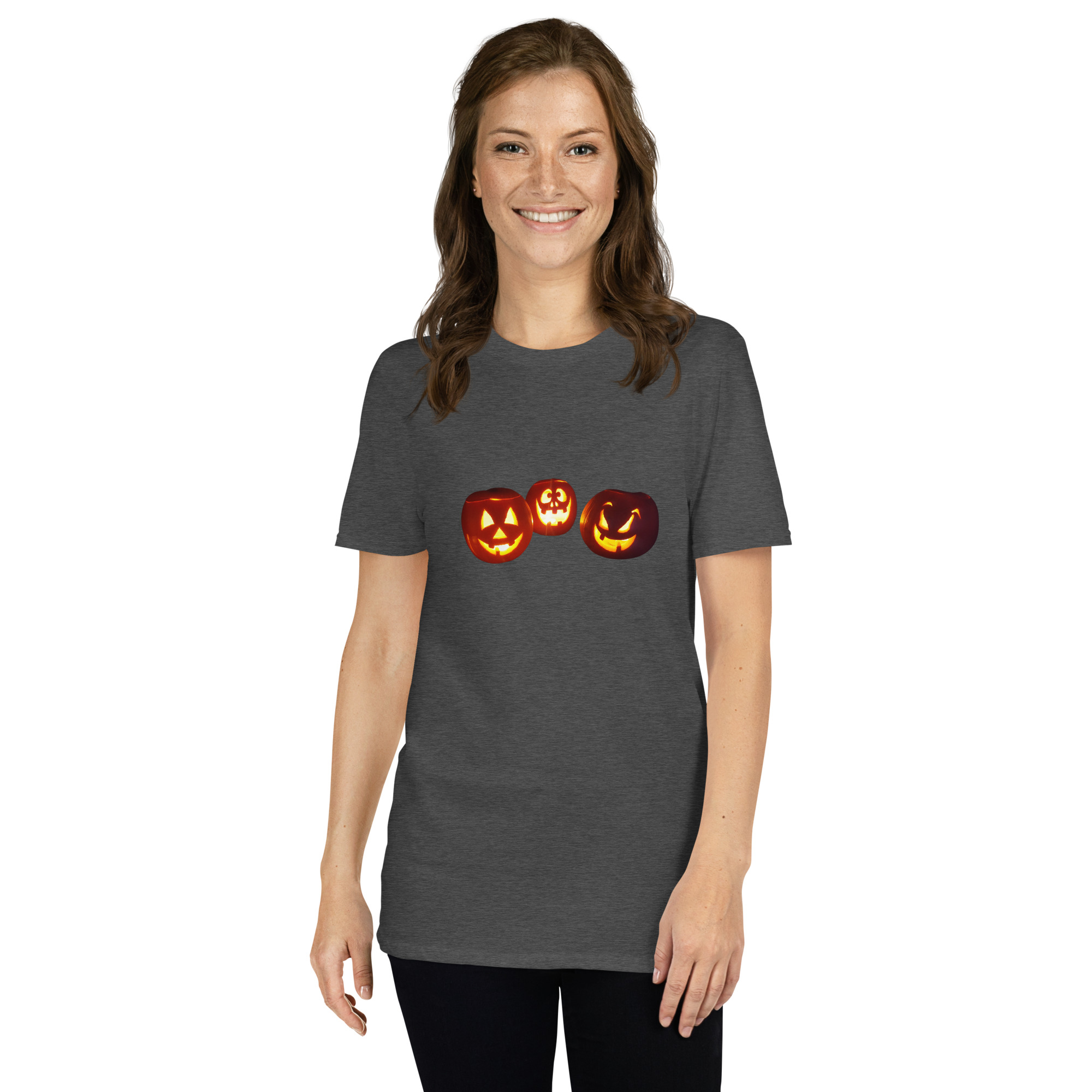 Halloween / Pumpkin / Jack O Lantern picture printed on Women's Softstyle T-Shirt - Image 5