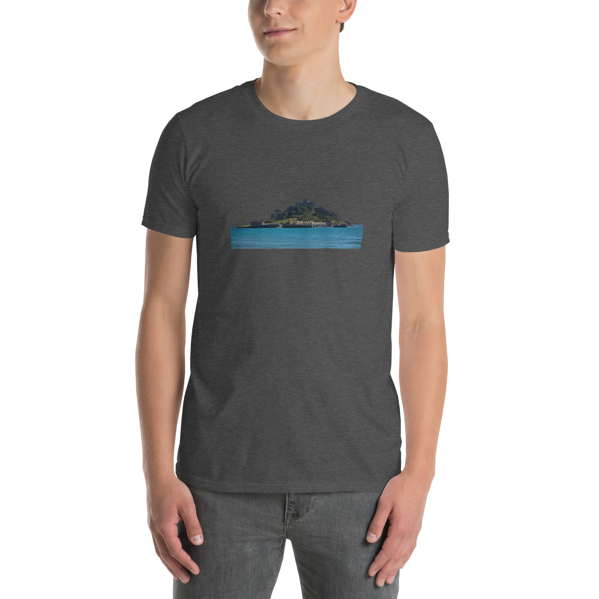 St Michael's Mount, Marazion, Cornwall printed on Unisex Softstyle T-Shirt - Image 3