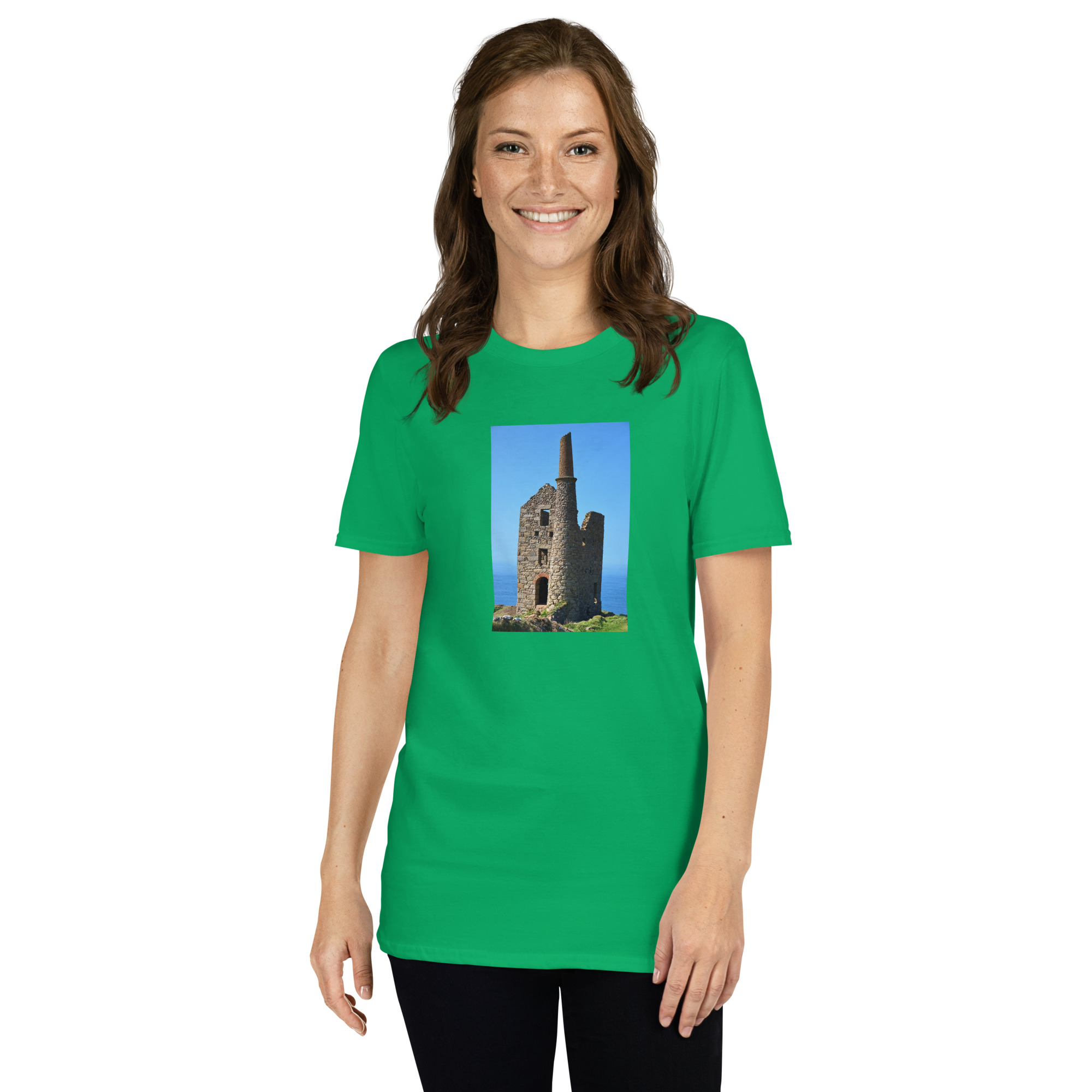 Cornish Engine House as featured in the BBC drama series Poldark printed on Women's Softstyle T-Shirt - Image 8