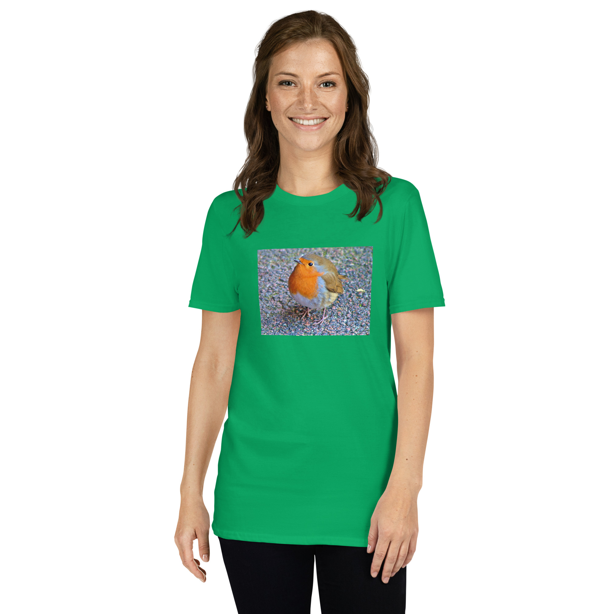 Robin printed on Women's Softstyle T-Shirt - Image 8