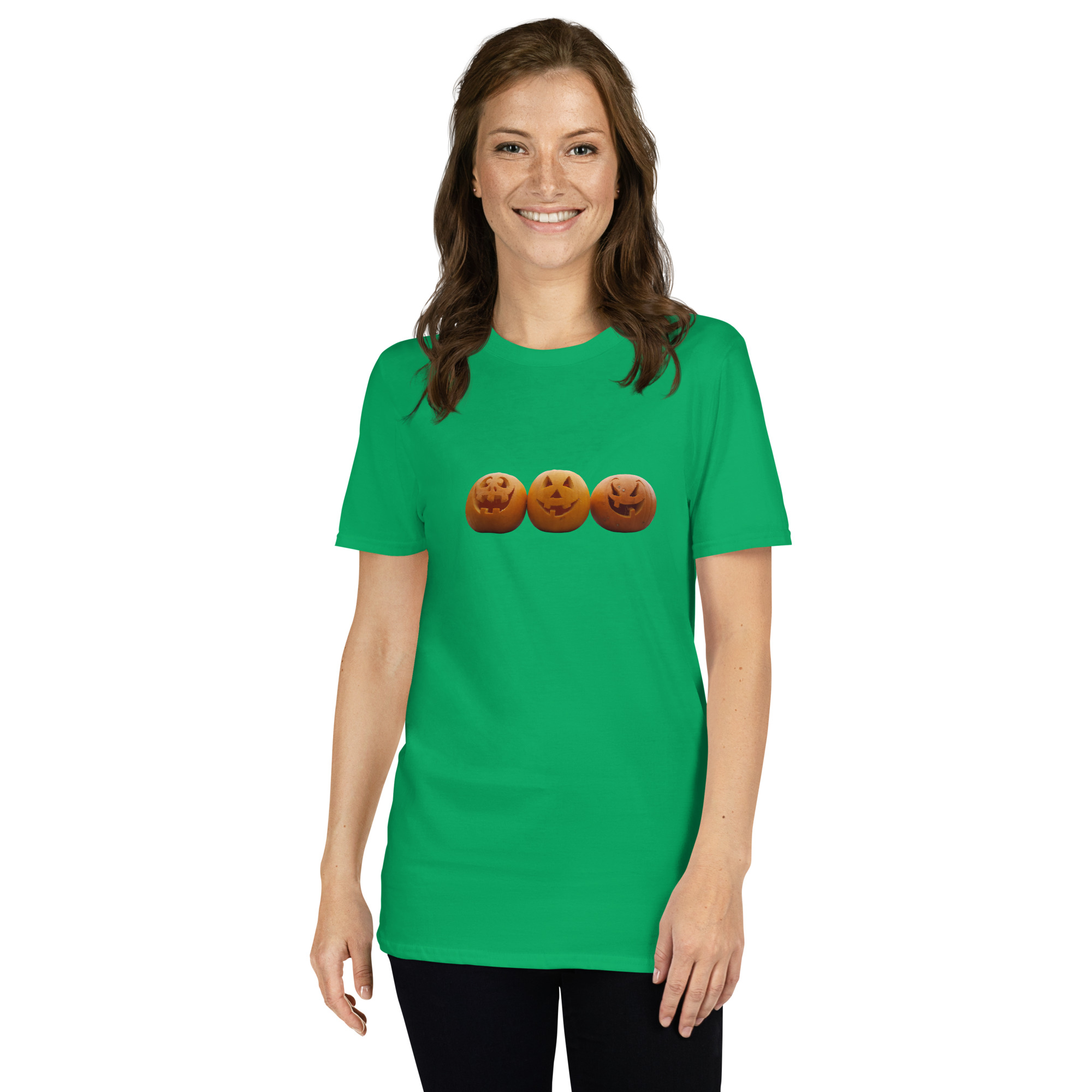 Halloween / Pumpkin / Jack O Lantern picture printed on Women's Softstyle T-Shirt - Image 8