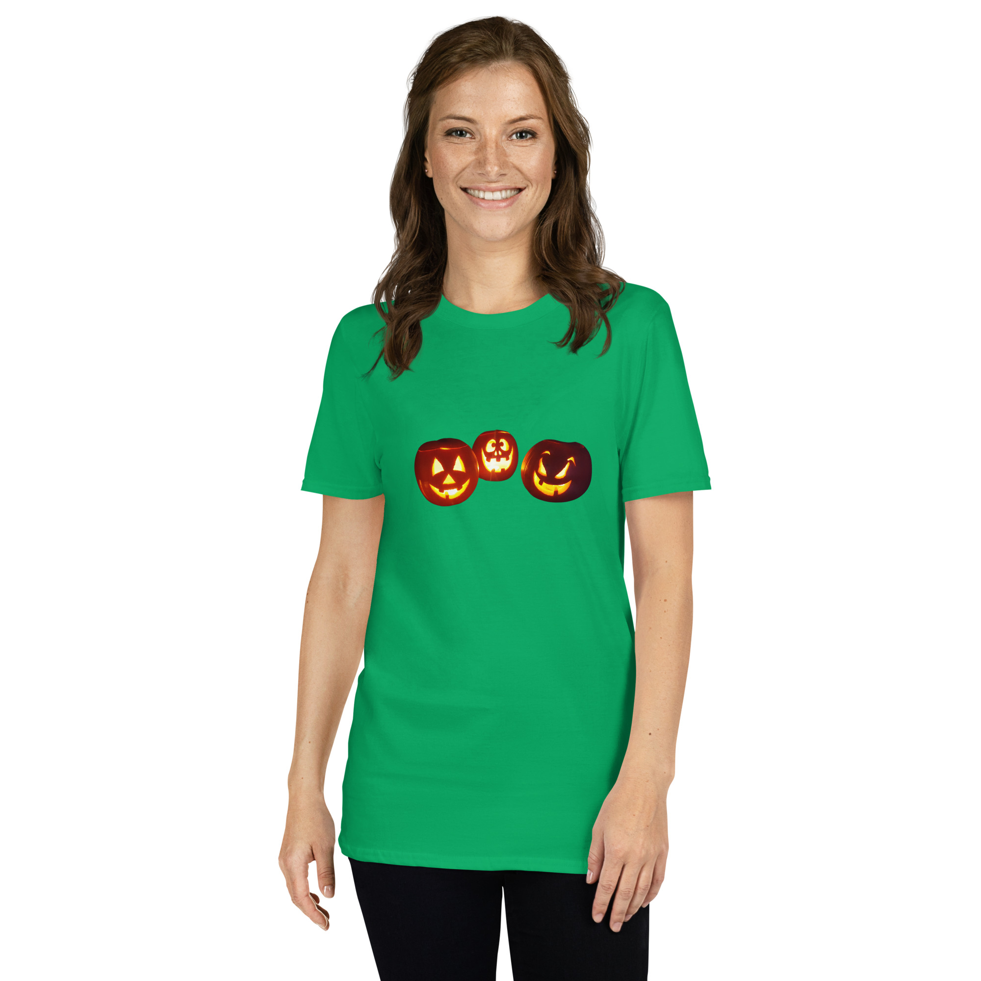 Halloween / Pumpkin / Jack O Lantern picture printed on Women's Softstyle T-Shirt - Image 8