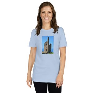 Cornish Engine House as featured in the BBC drama series Poldark printed on Women's Softstyle T-Shirt