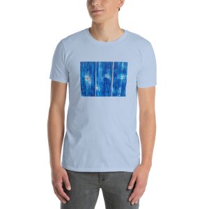 Blue garage door II printed on Unisex Softstyle T-Shirt