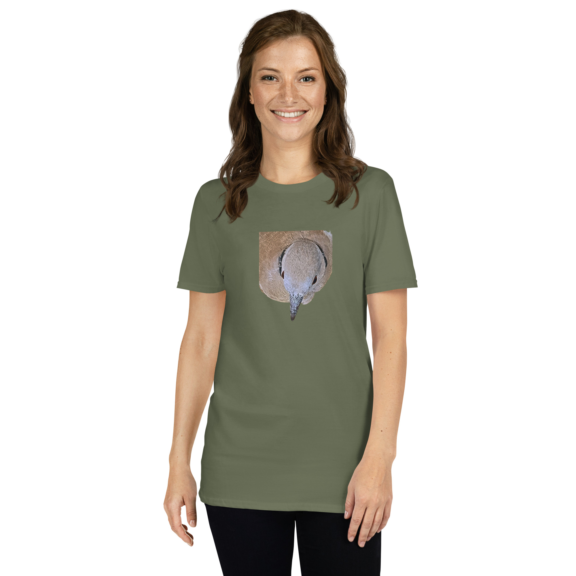 Collared Dove printed on Women's Softstyle T-Shirt - Image 7