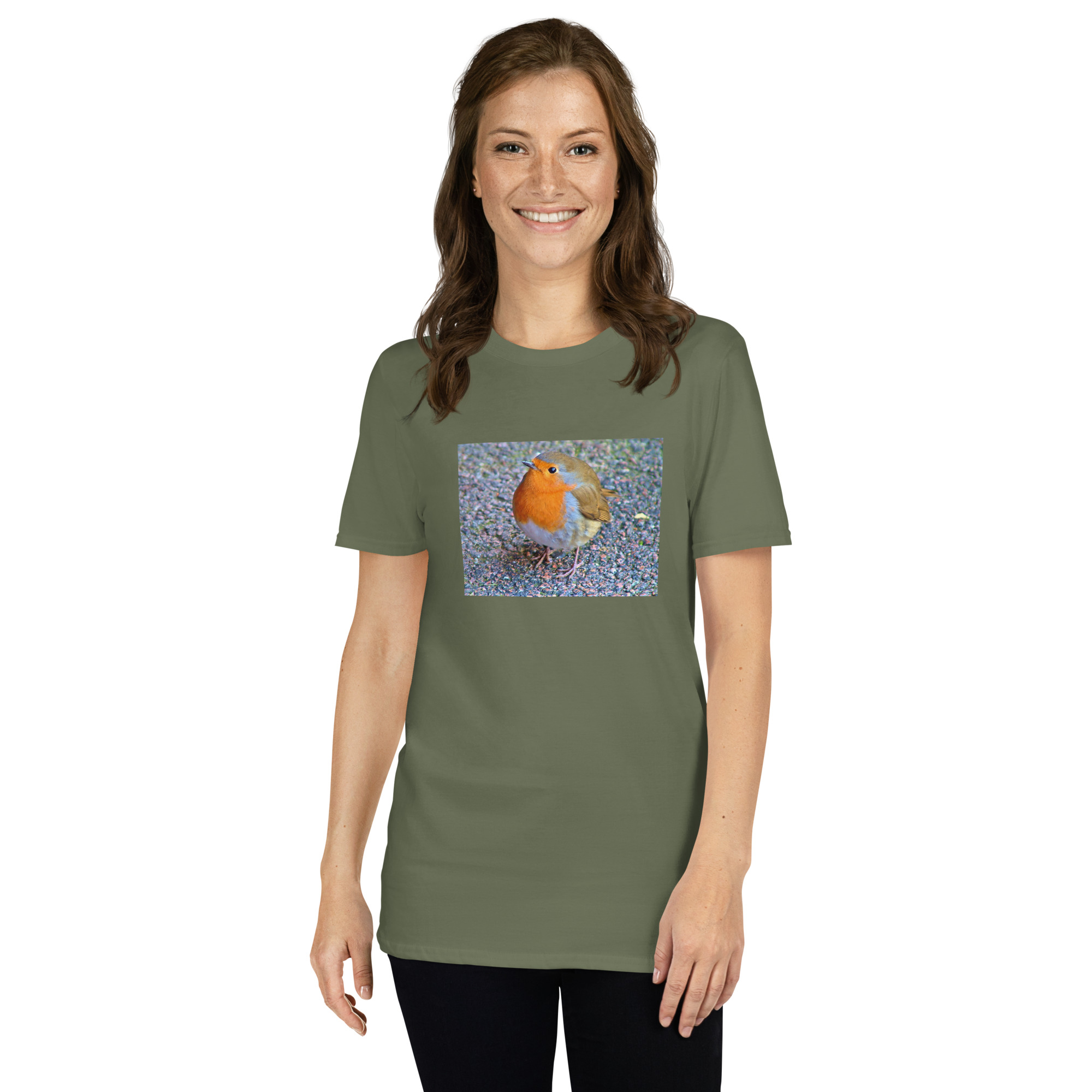 Robin printed on Women's Softstyle T-Shirt - Image 7