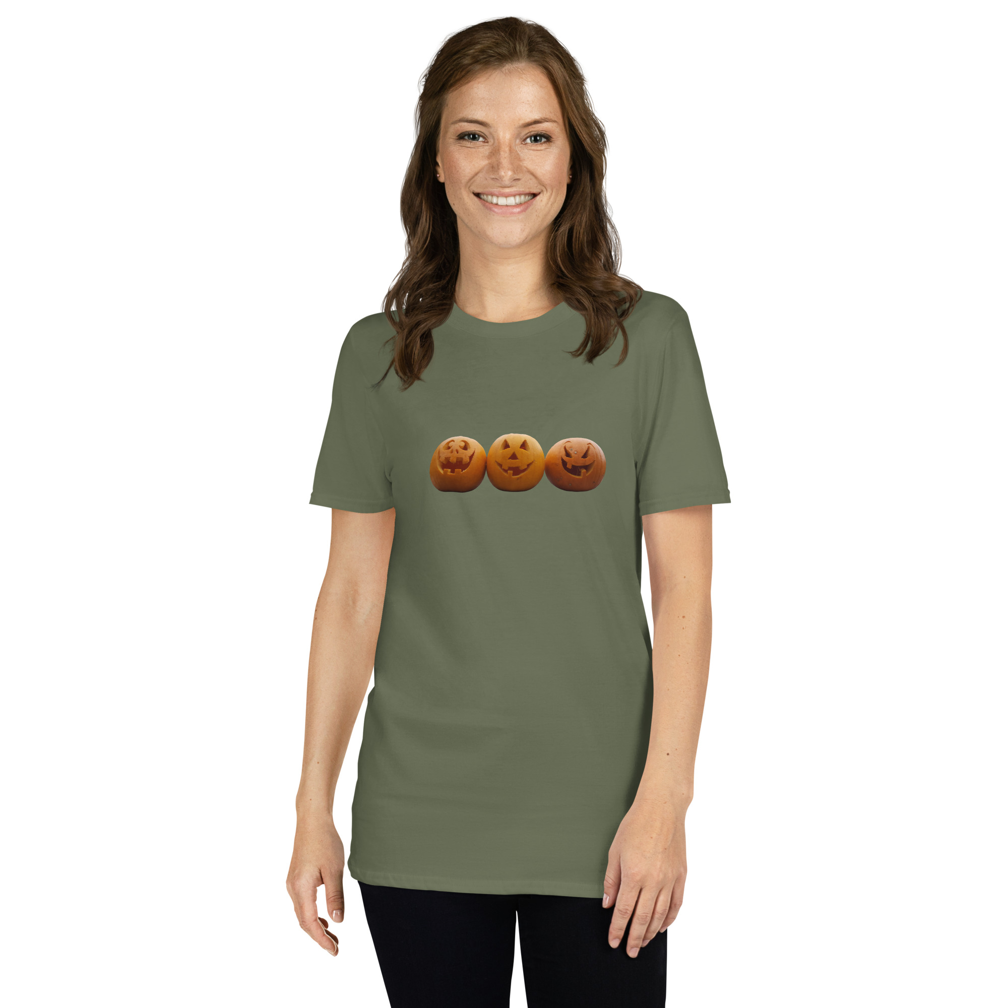 Halloween / Pumpkin / Jack O Lantern picture printed on Women's Softstyle T-Shirt - Image 7