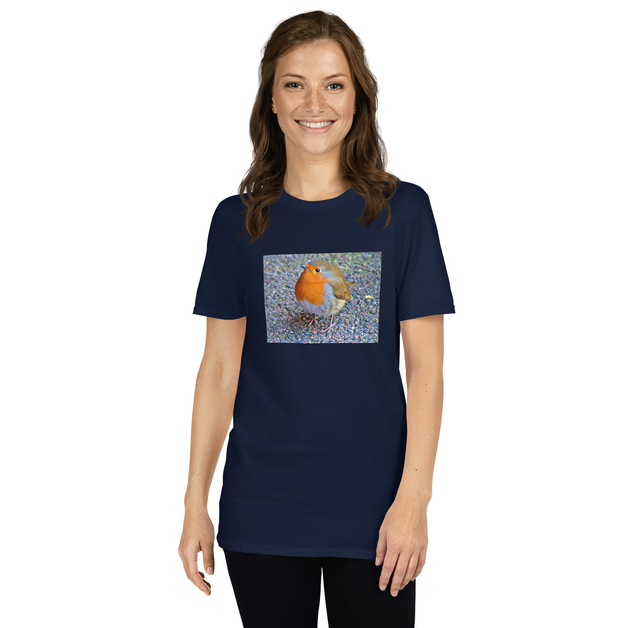 Robin printed on Women's Softstyle T-Shirt - Image 3