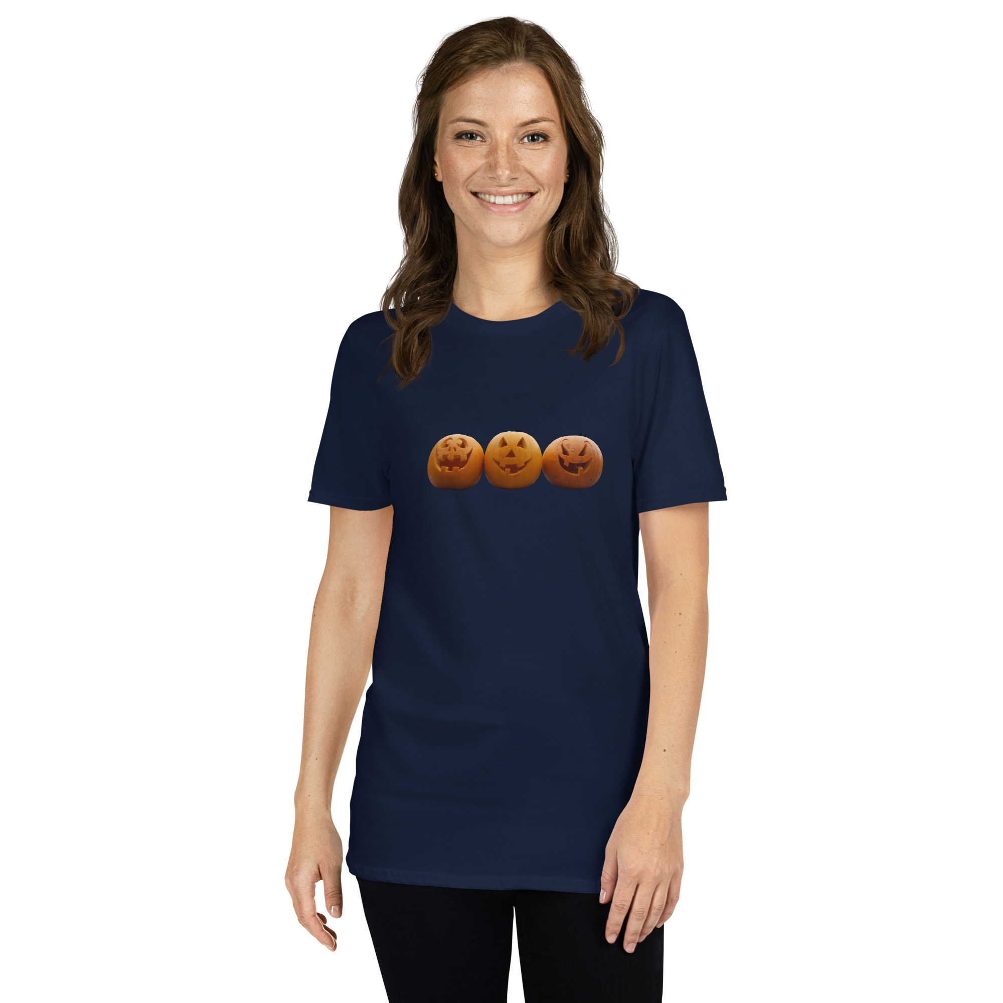 Halloween / Pumpkin / Jack O Lantern picture printed on Women's Softstyle T-Shirt - Image 3