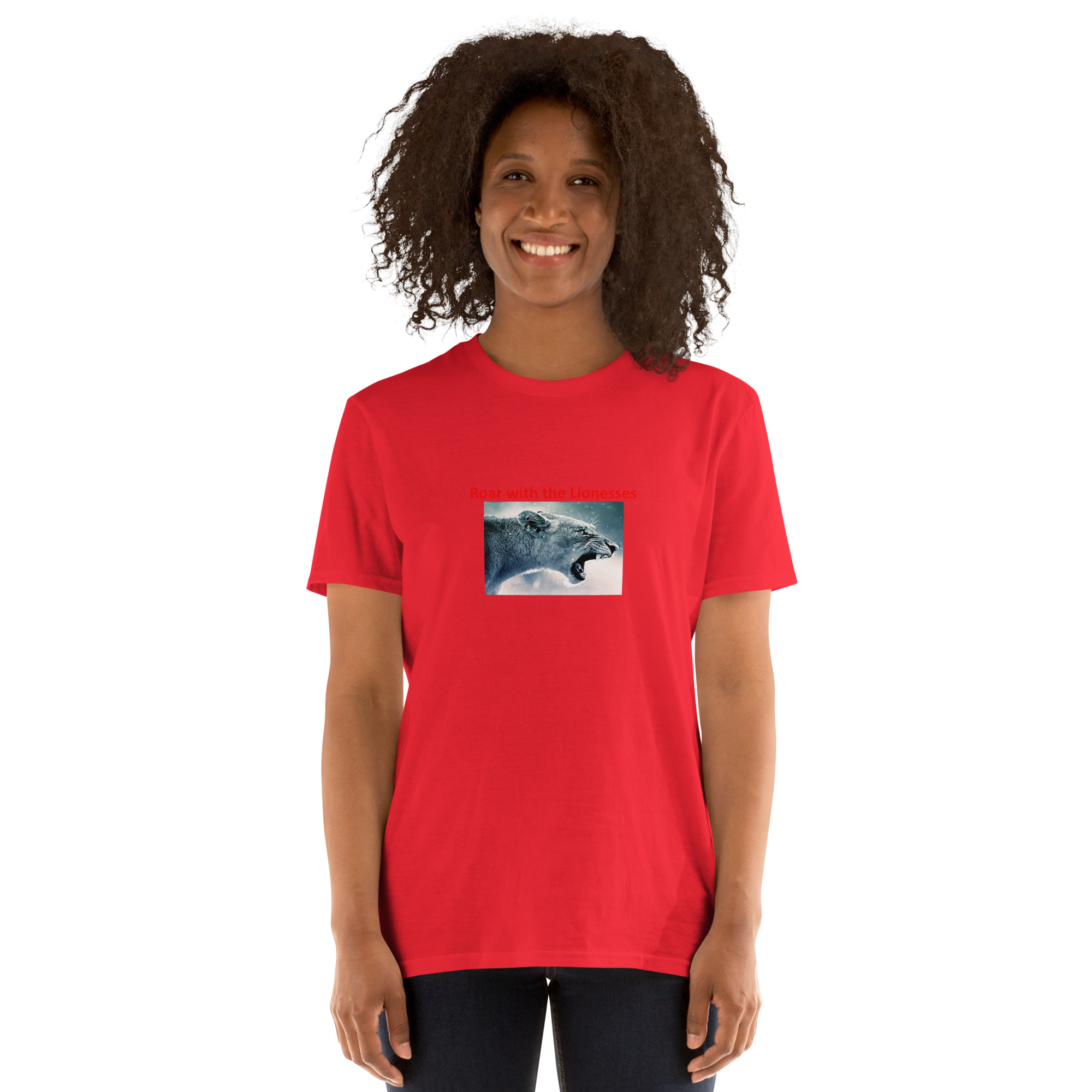 Roar with the Lionesses - England's Women's Football Team Souvenir printed on Women's Softstyle T-Shirt - Image 4