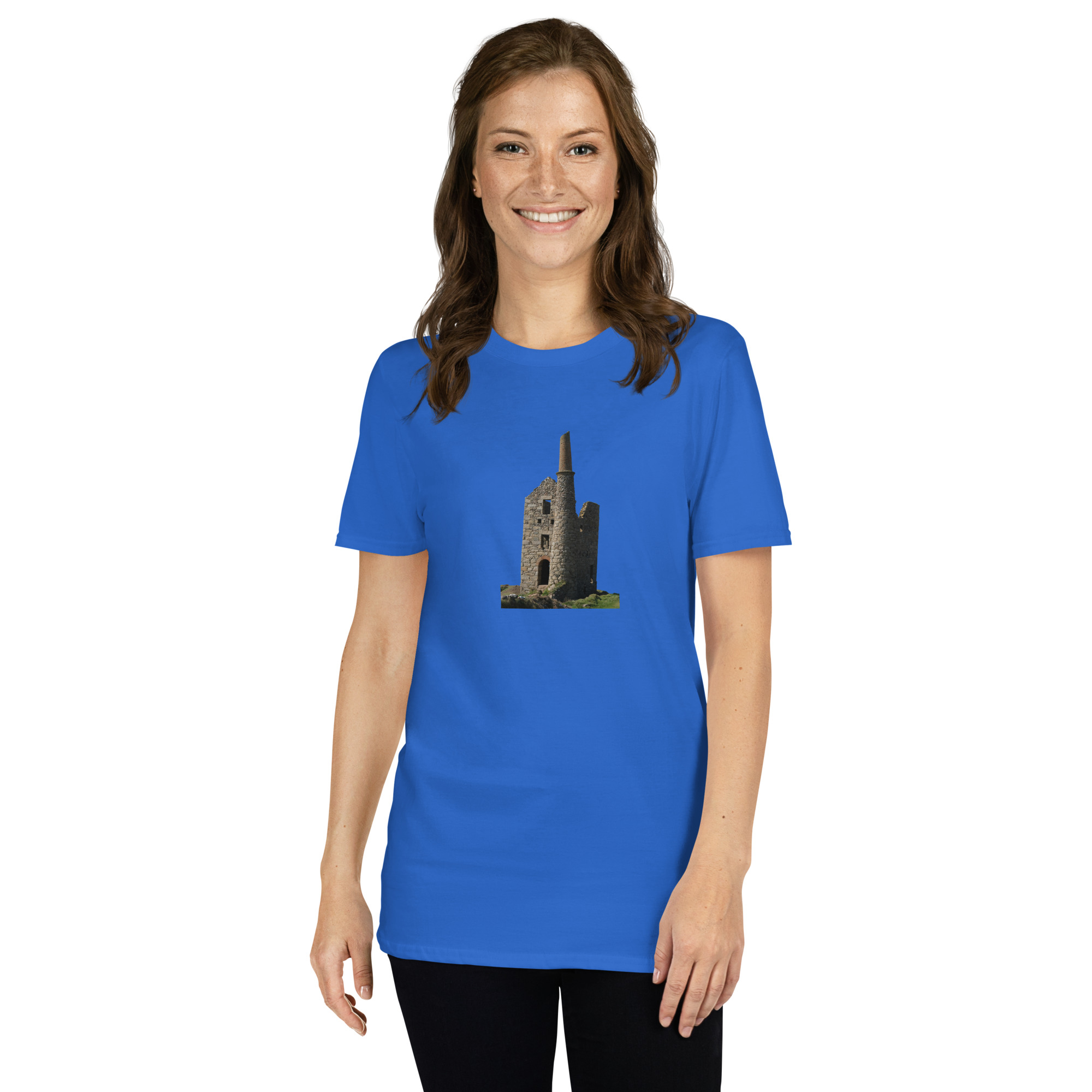 Cornish Engine House as featured in the BBC drama series Poldark printed on Women's Softstyle T-Shirt - Image 6