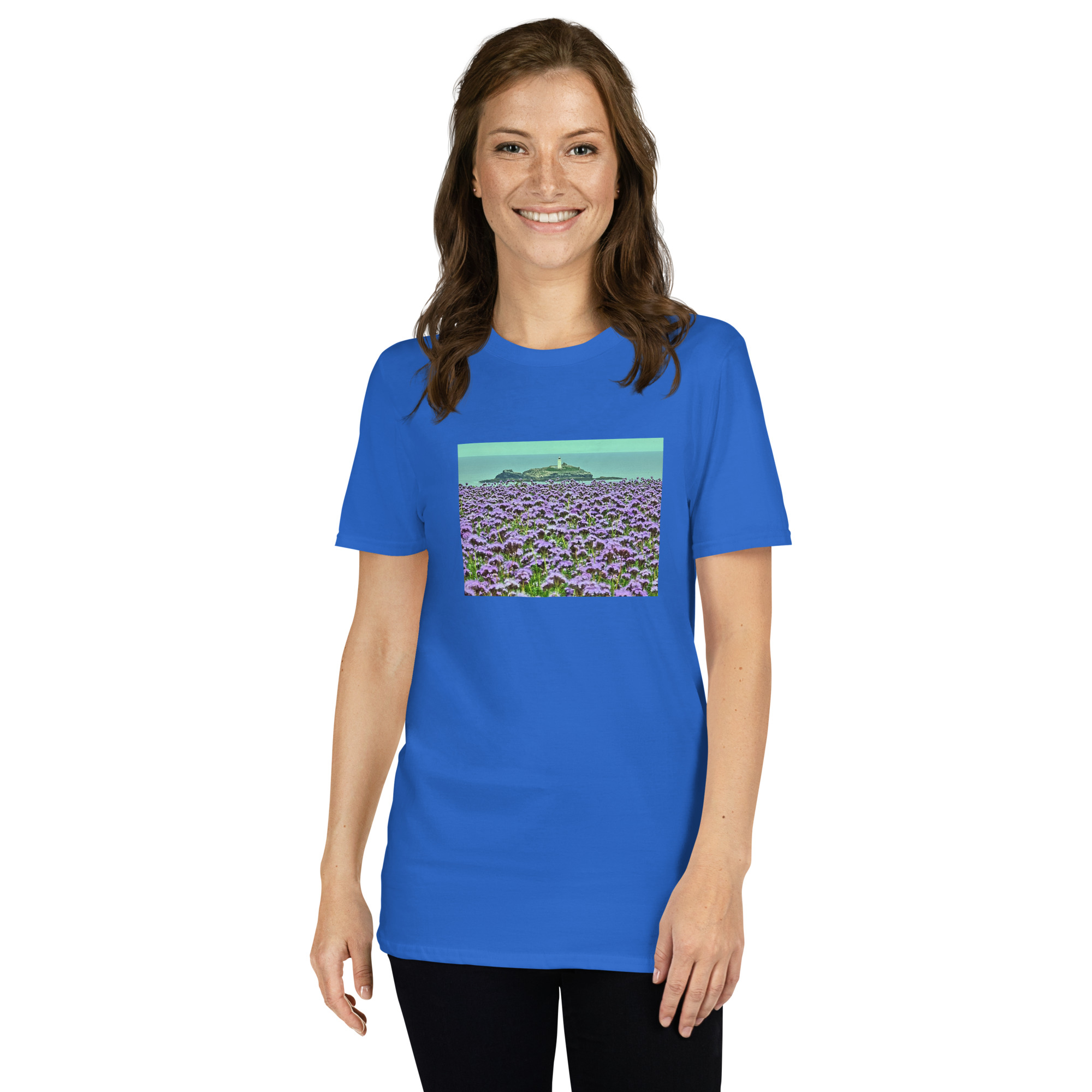Godrevy Lighthouse printed on Women's Softstyle T-Shirt - Image 6