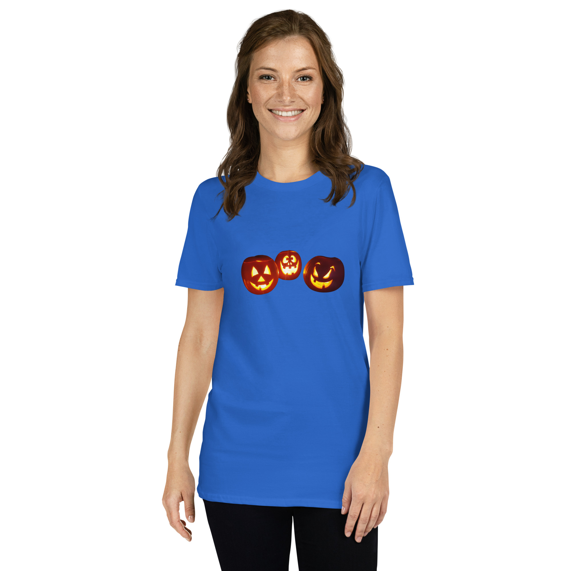 Halloween / Pumpkin / Jack O Lantern picture printed on Women's Softstyle T-Shirt - Image 6