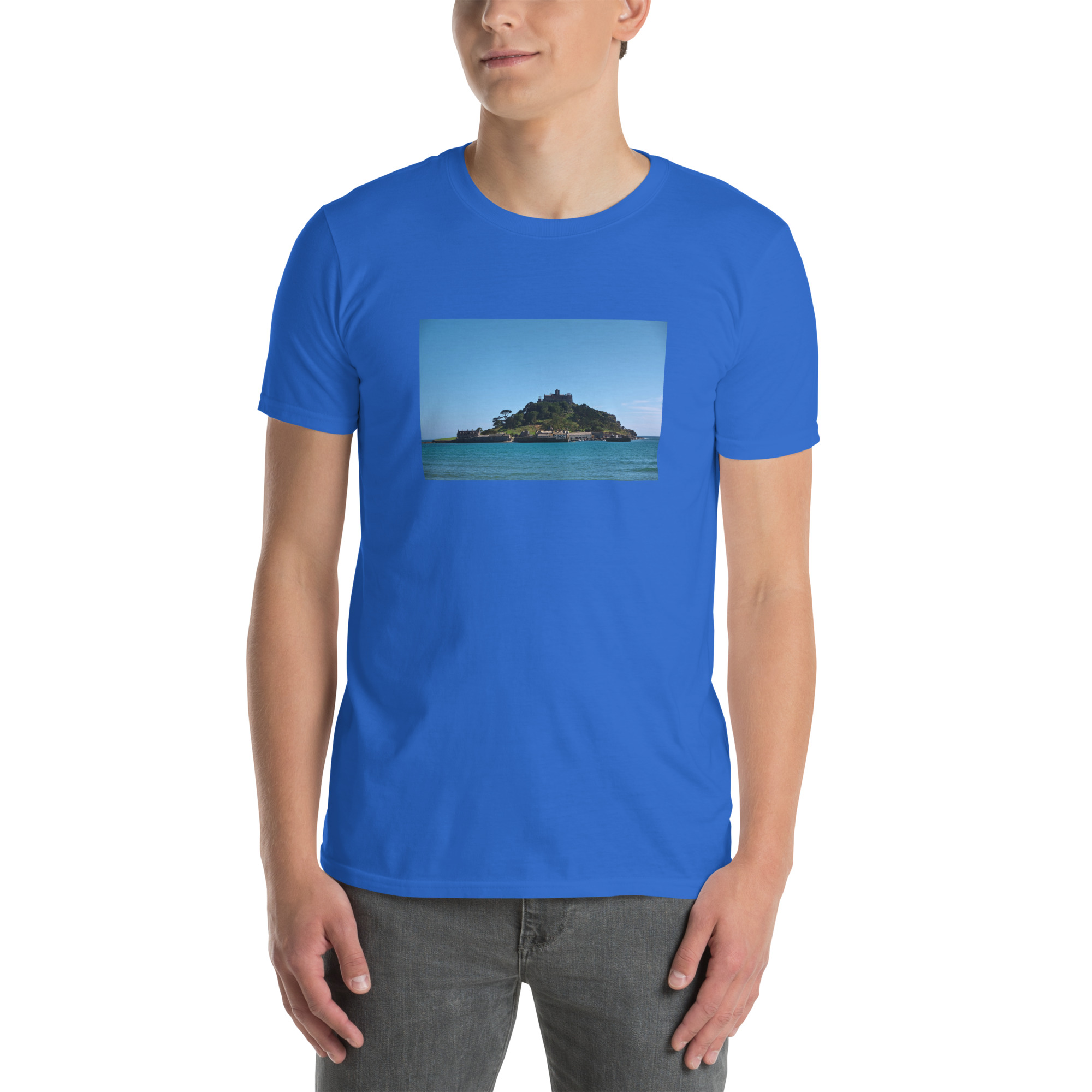 St Michael’s Mount, Marazion, Cornwall printed on Unisex Softstyle T-Shirt - Image 4