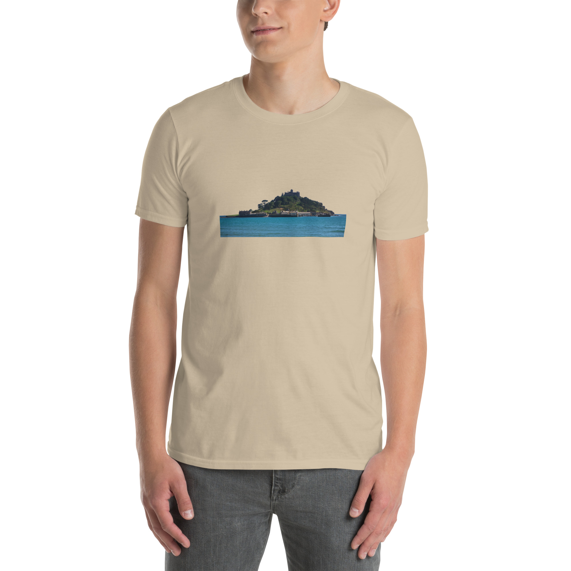 St Michael's Mount, Marazion, Cornwall printed on Unisex Softstyle T-Shirt - Image 8