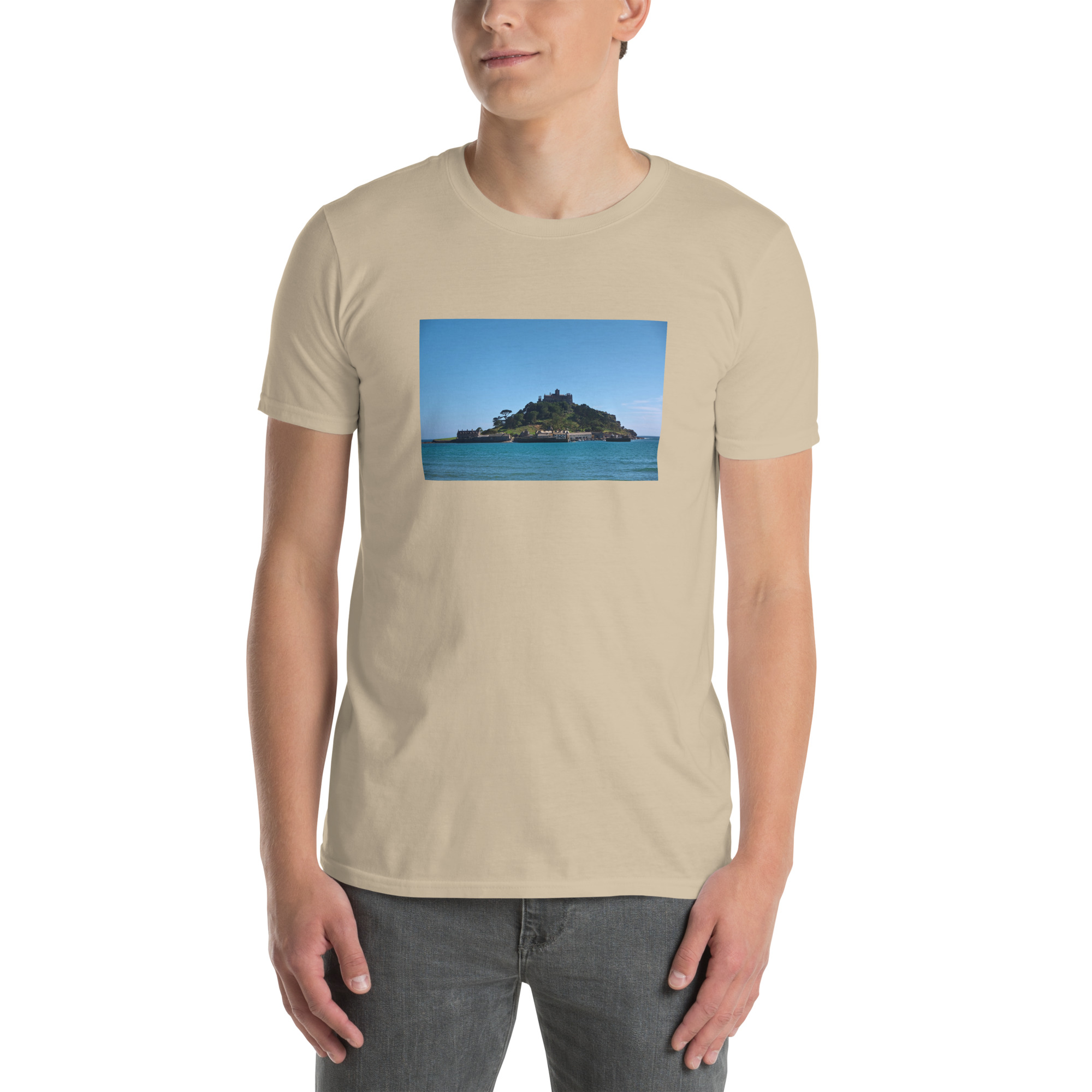 St Michael’s Mount, Marazion, Cornwall printed on Unisex Softstyle T-Shirt - Image 8