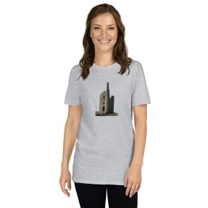 Cornish Engine House as featured in the BBC drama series Poldark printed on Women's Softstyle T-Shirt