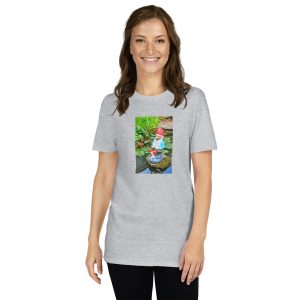 Gnome Fishing printed on Women's Softstyle T-Shirt