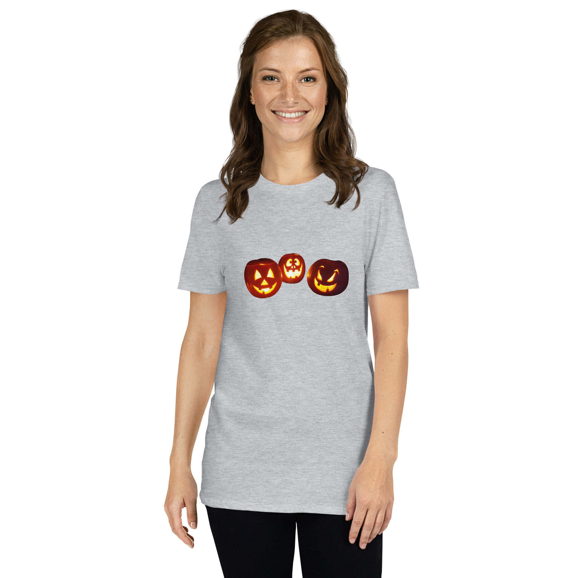 Halloween / Pumpkin / Jack O Lantern picture printed on Women's Softstyle T-Shirt - Image 10