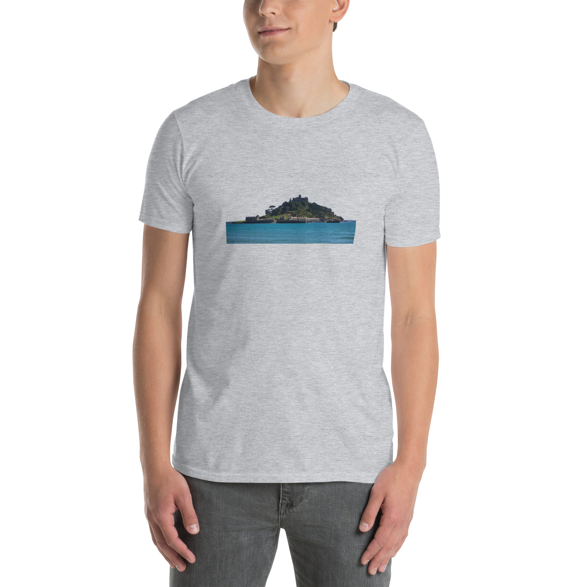 St Michael's Mount, Marazion, Cornwall printed on Unisex Softstyle T-Shirt - Image 10