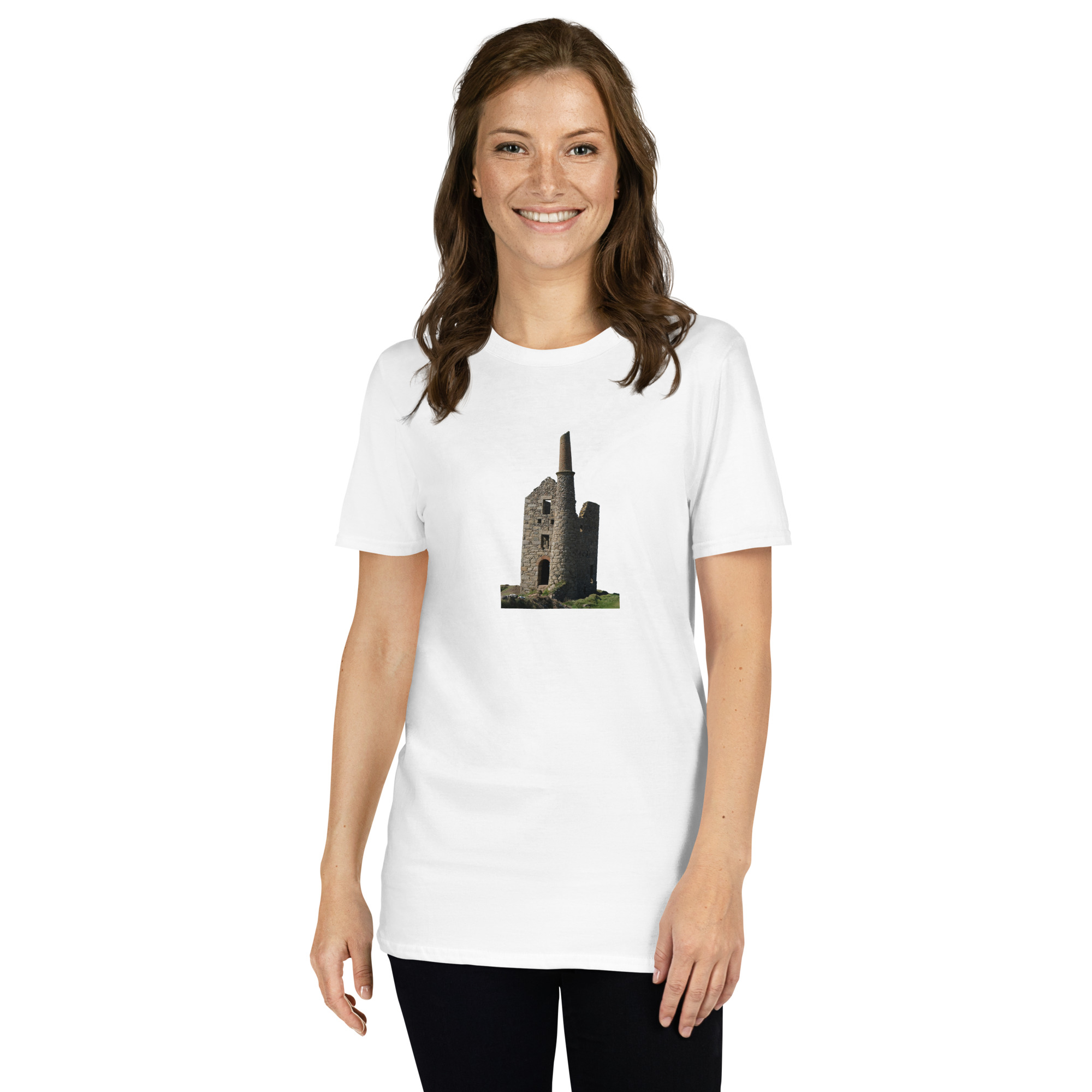 Cornish Engine House as featured in the BBC drama series Poldark printed on Women's Softstyle T-Shirt - Image 12