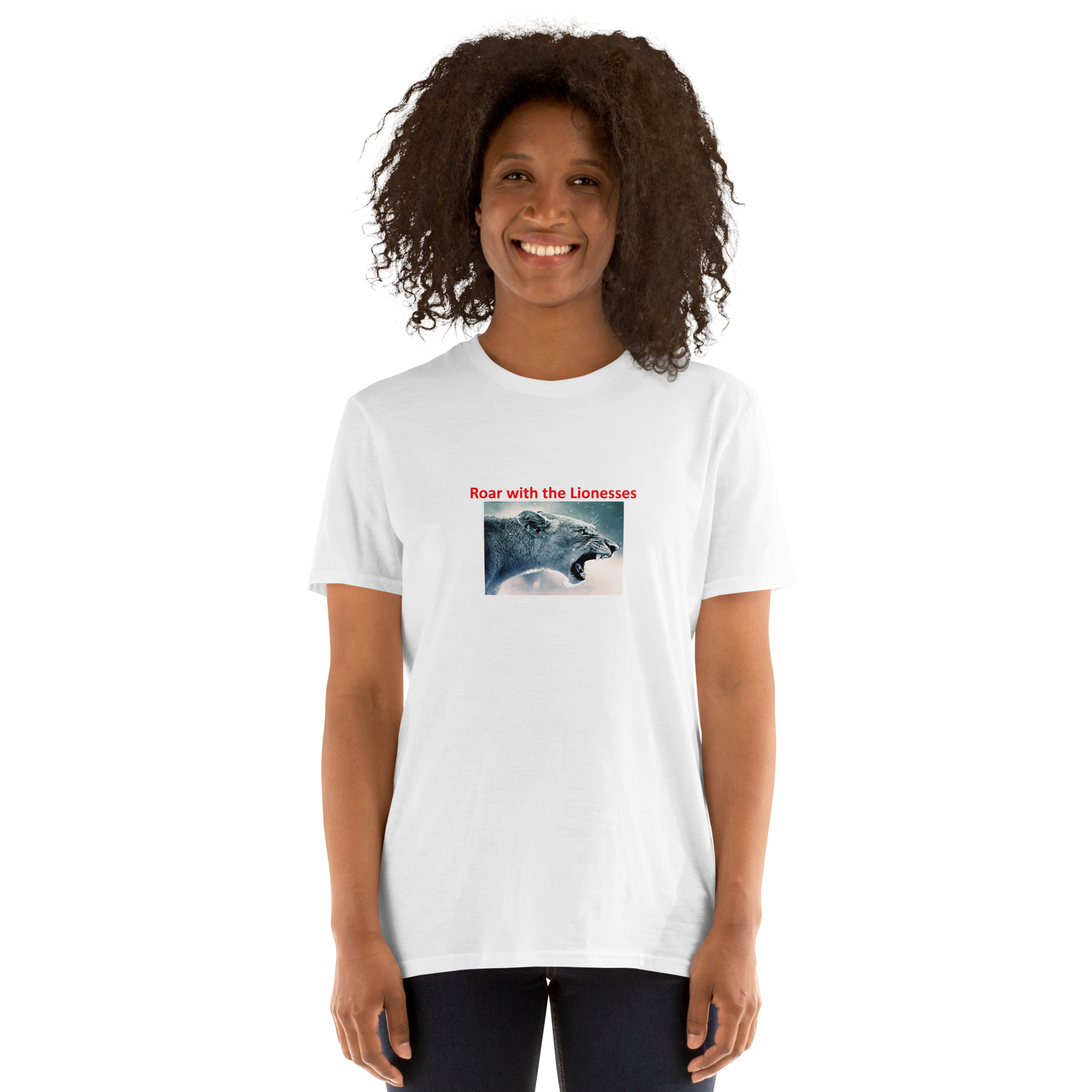 Roar with the Lionesses - England's Women's Football Team Souvenir printed on Women's Softstyle T-Shirt