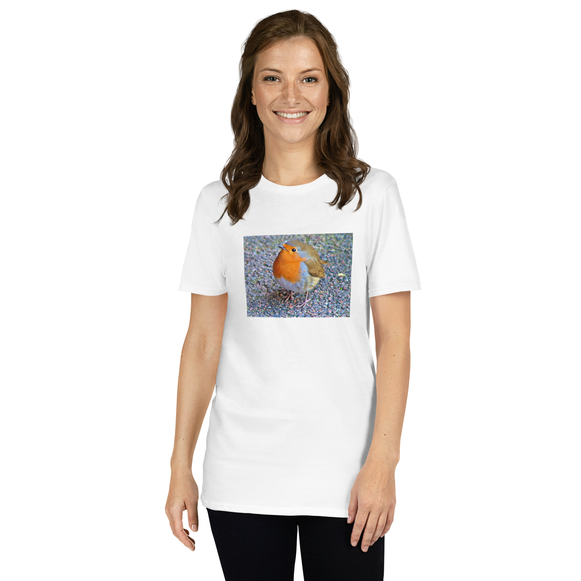 Robin printed on Women's Softstyle T-Shirt - Image 12