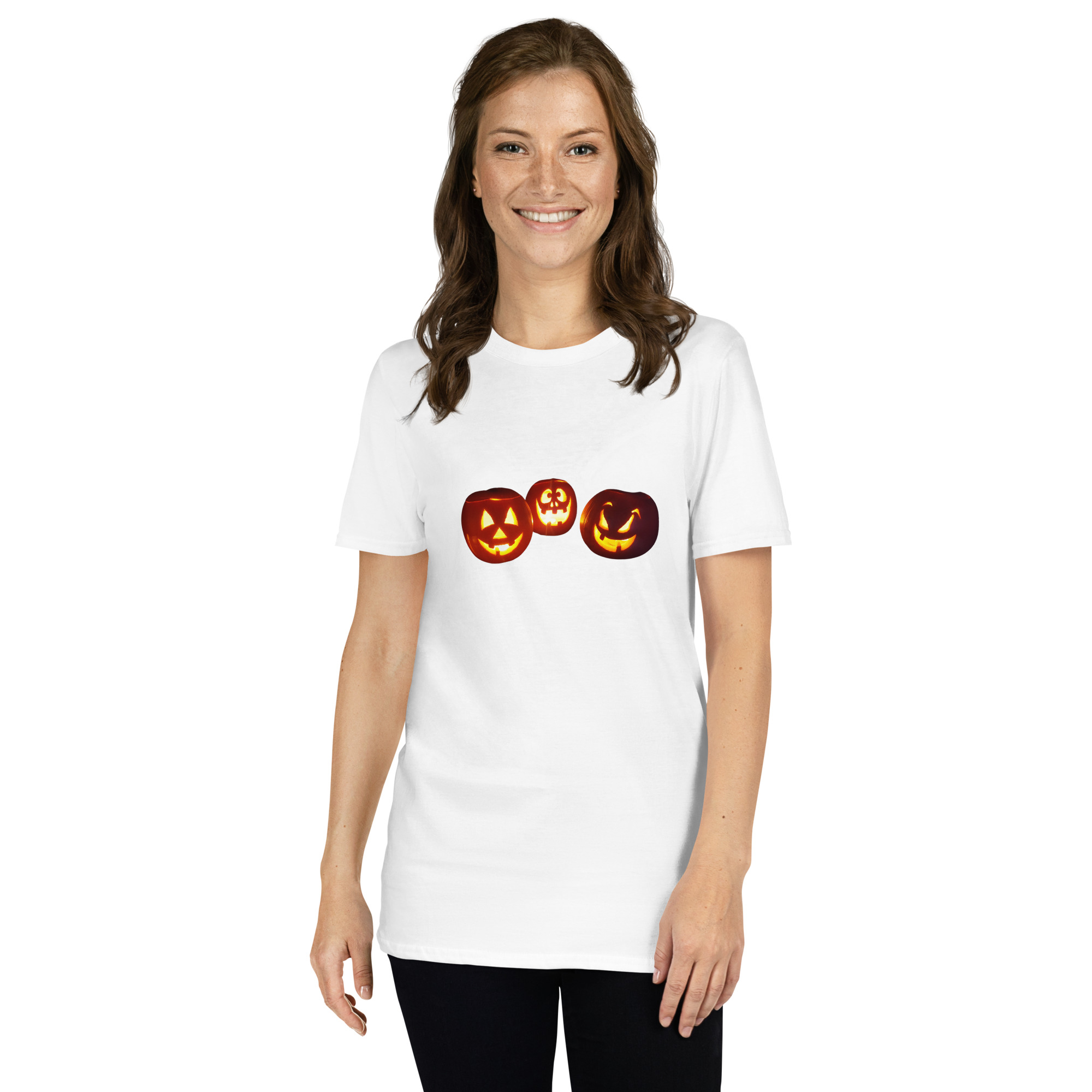 Halloween / Pumpkin / Jack O Lantern picture printed on Women's Softstyle T-Shirt - Image 12