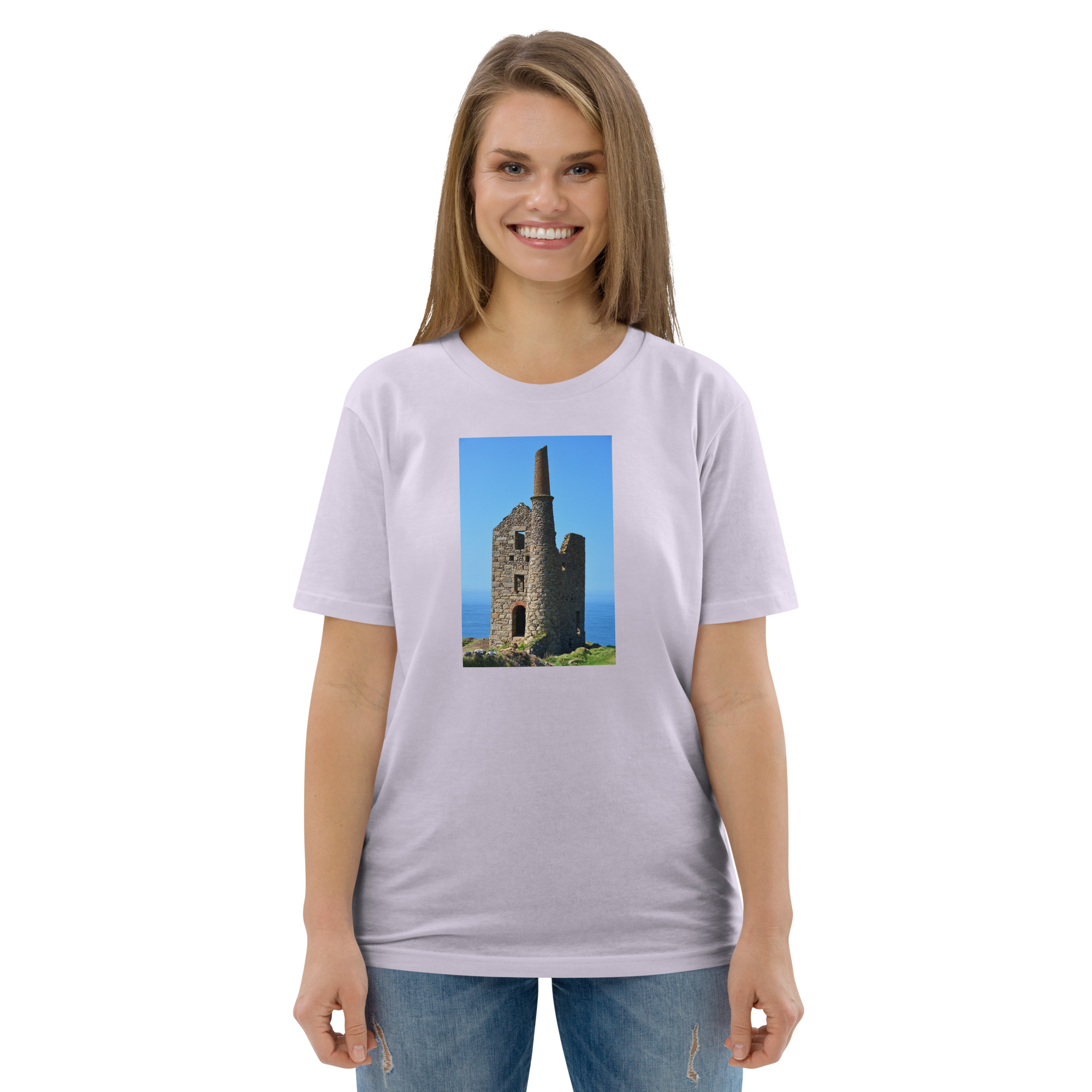 Cornish Engine House as featured in the BBC drama series Poldark printed on Unisex Organic Cotton T-Shirt - Image 13