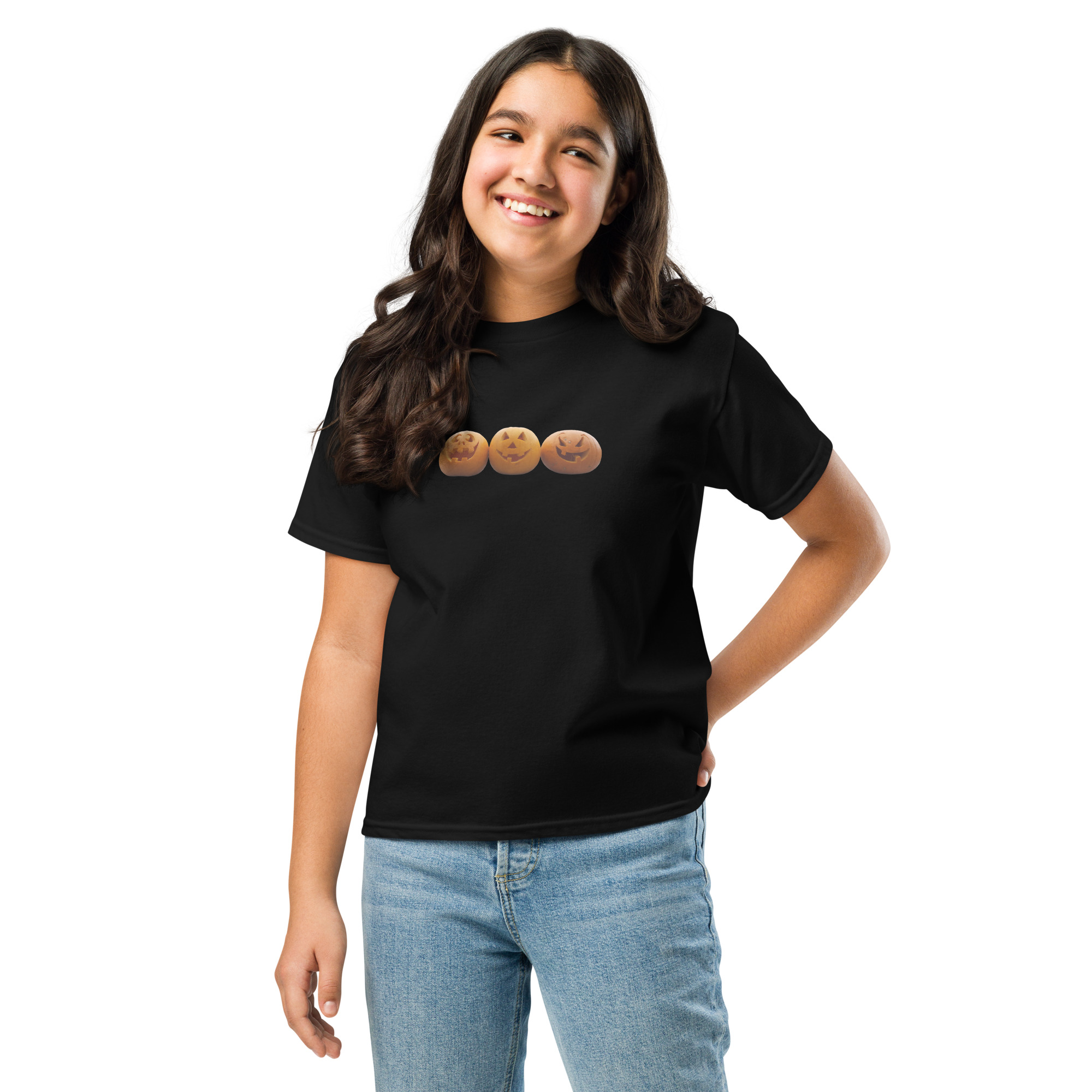 Halloween / Pumpkin / Jack O Lantern printed on Youth classic tee - Image 2