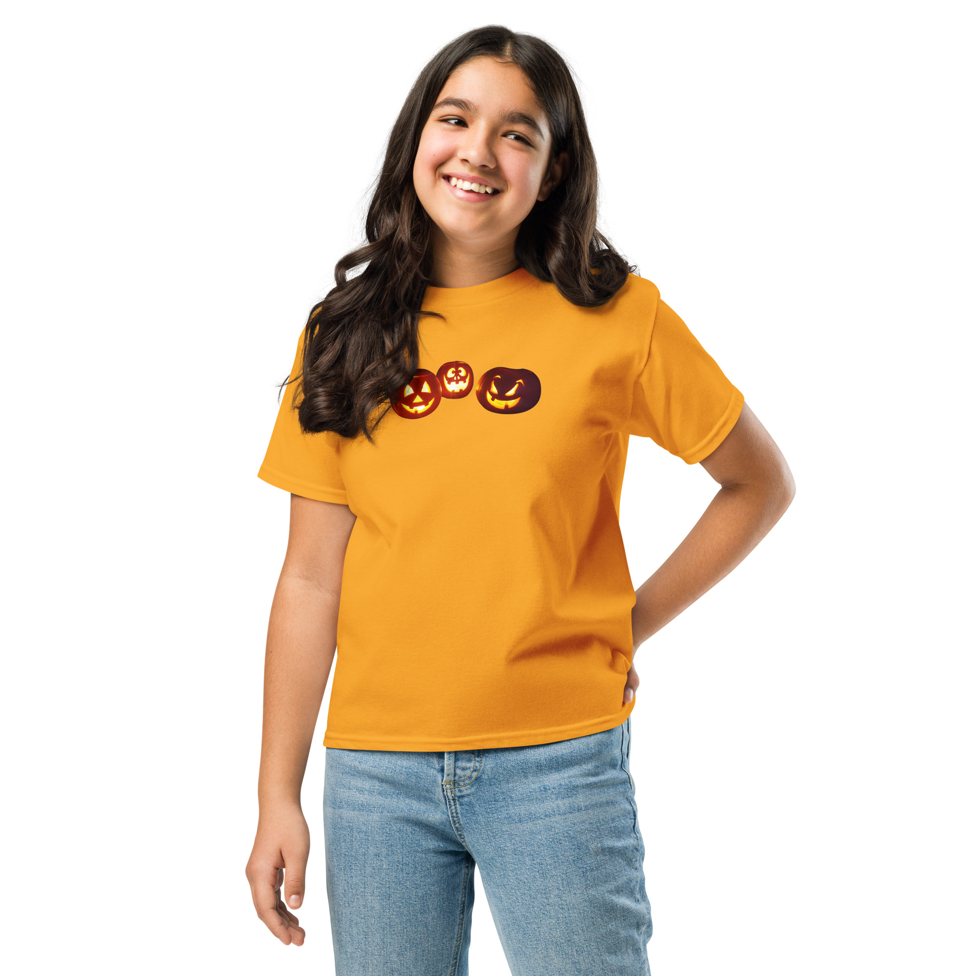 Halloween / Pumpkin / Jack O Lantern printed on Youth classic tee - Image 7