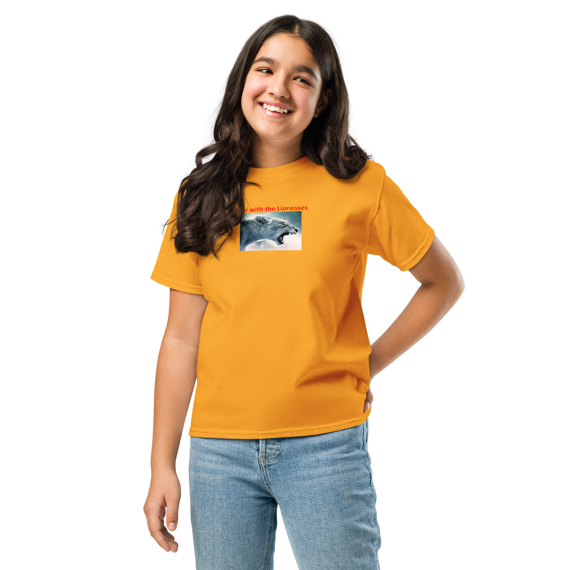 Roar with the Lionesses - England's Women's Football Team Souvenir printed on Youth classic tee - Image 7