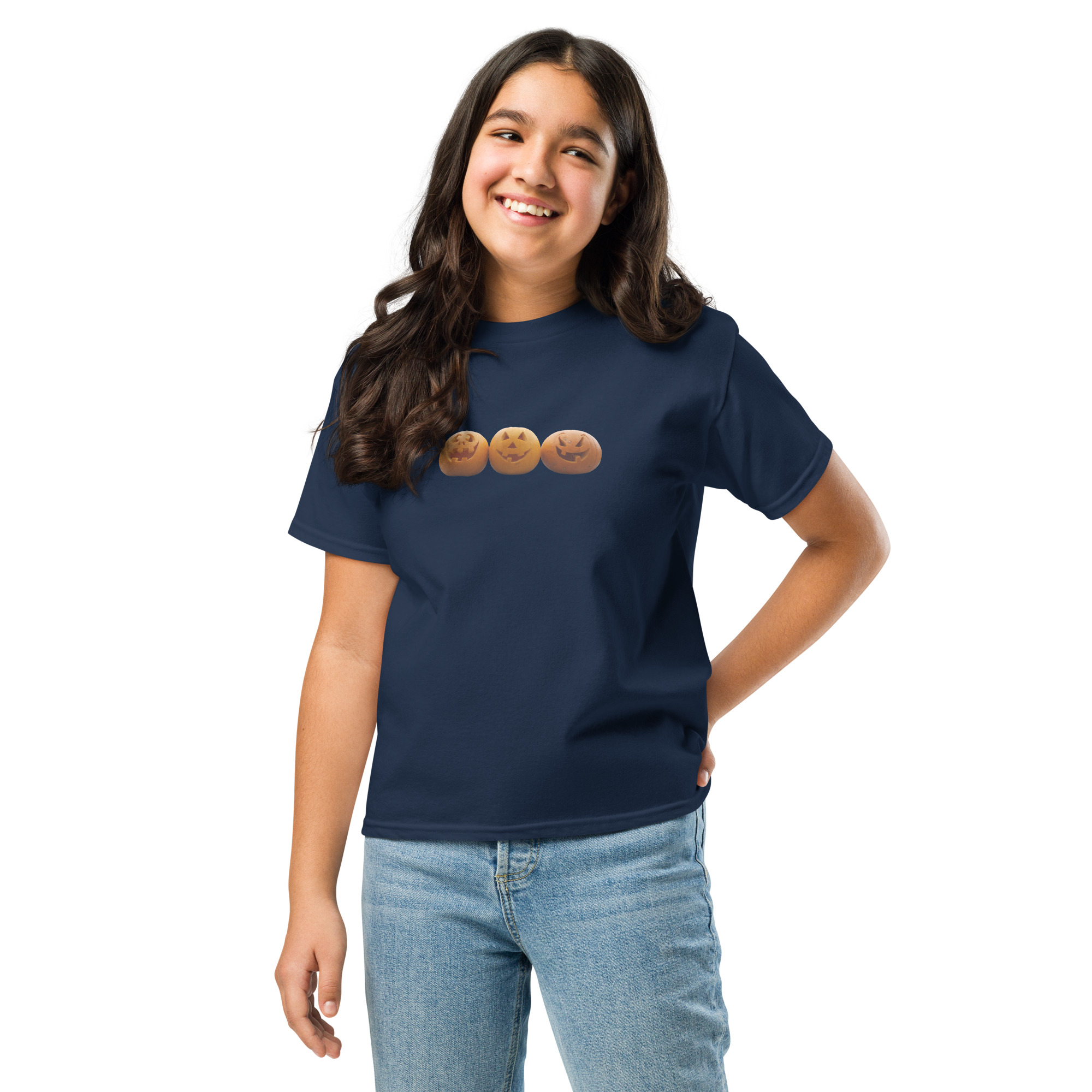 Halloween / Pumpkin / Jack O Lantern printed on Youth classic tee - Image 3