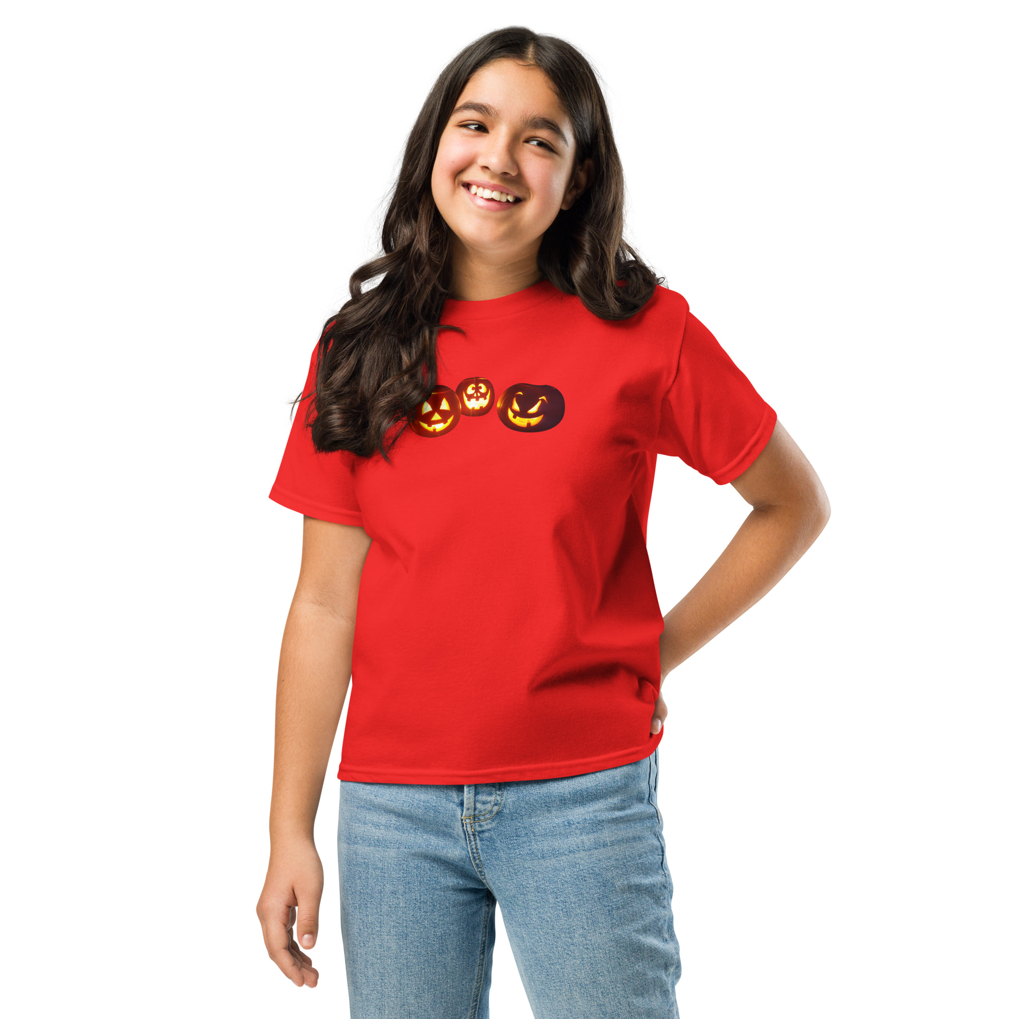 Halloween / Pumpkin / Jack O Lantern printed on Youth classic tee - Image 4